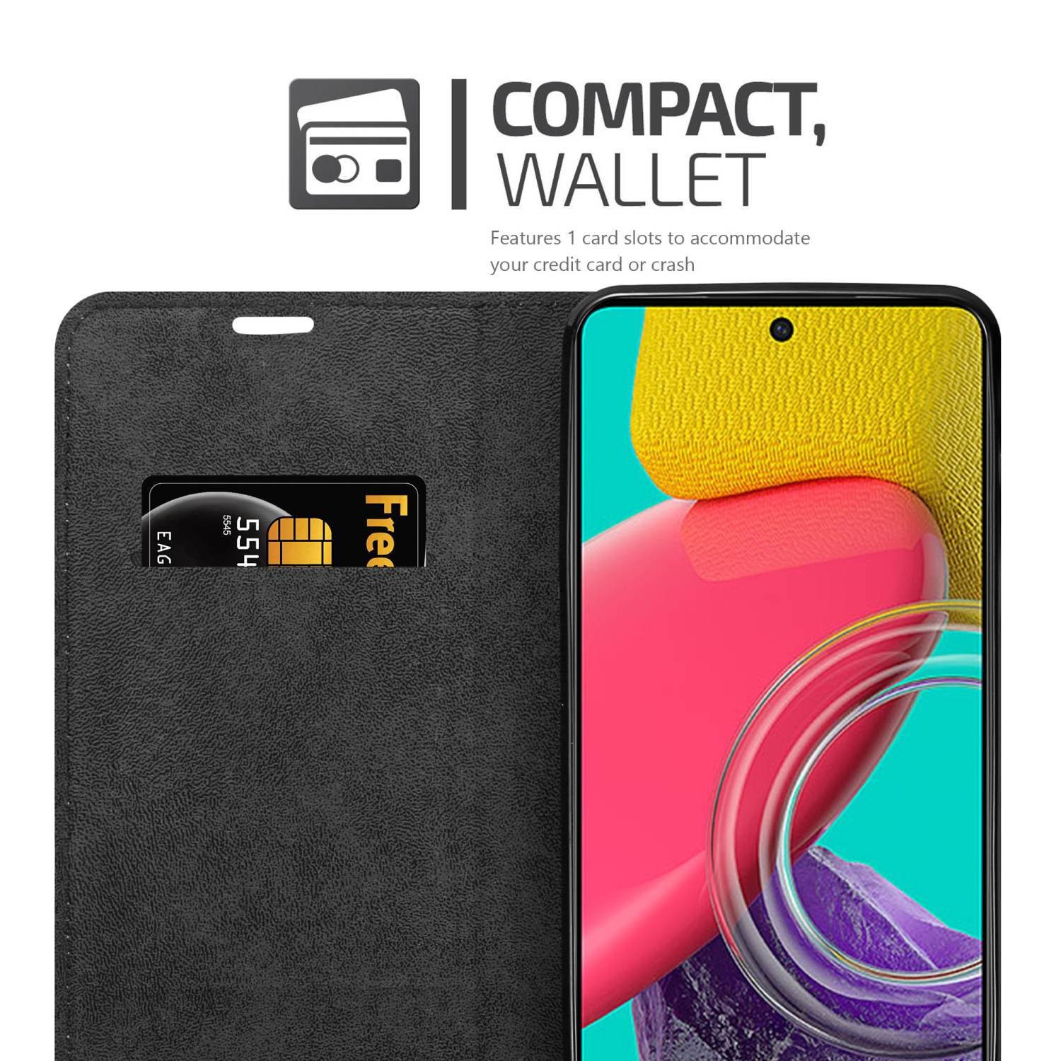 Cadorabo Handyhülle für Samsung Galaxy M53 5G Hülle Samsung Galaxy M53 5G, Hülle Schutzhülle mit Standfunktion, Magnetverschluss und Kartenfach