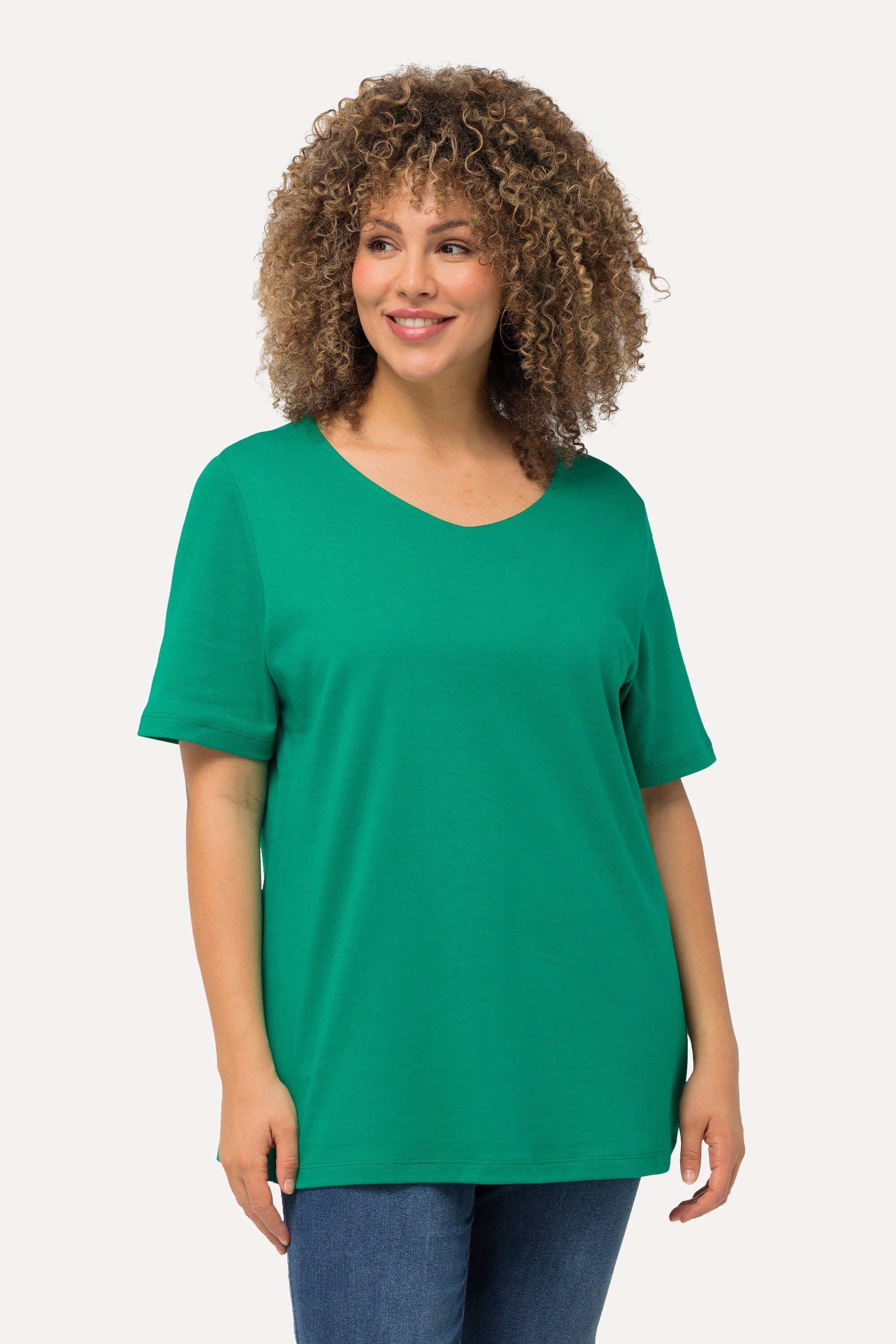 Ulla Popken T-Shirt Shirt doppellagige Vorderseite günstig online kaufen