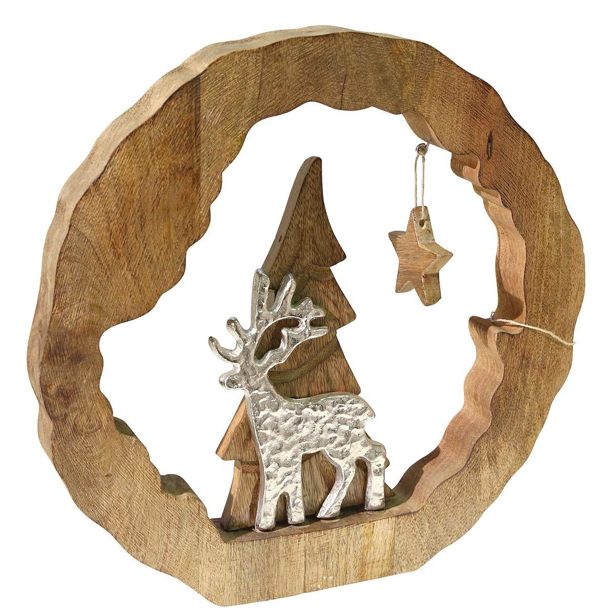 Ein GILDE Holz Kreis von harmonisches – Zusammenspiel Besinnlichkeit Dekoobjekt Mangoho