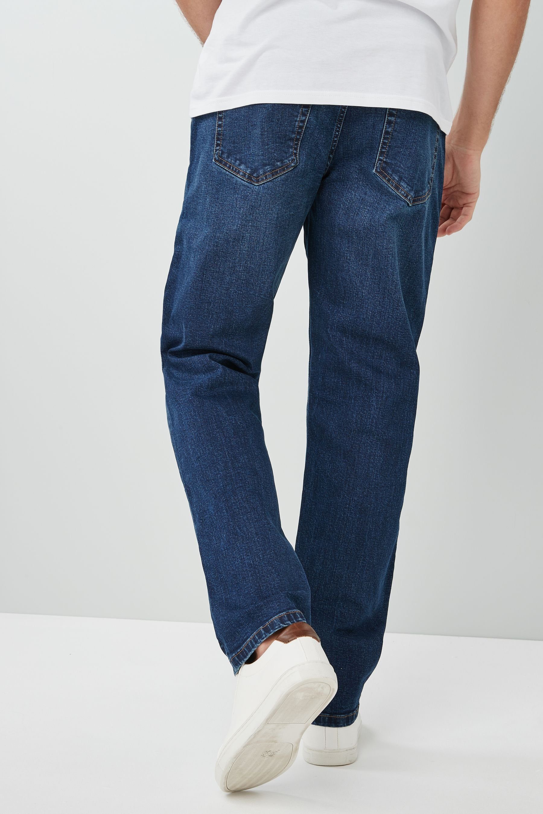 (1-tlg) Blue Fit Stretch-Jeans Mid Next Straight-Jeans Straight