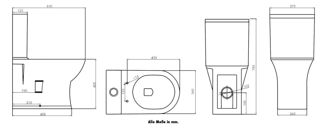 Primaster Tiefspül-WC Primaster Stand WC spülrandlos günstig online kaufen