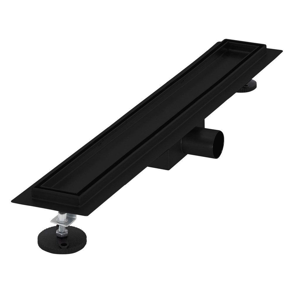 LuxeBath Duschrinne Edelstahl Doppelseitige Bodenablauf 2in1, Komplettset Bodenbefestigung, Duschablauf, Siphon mit Geruchsstop, Haarsieb, Ablaufrinne Dusche