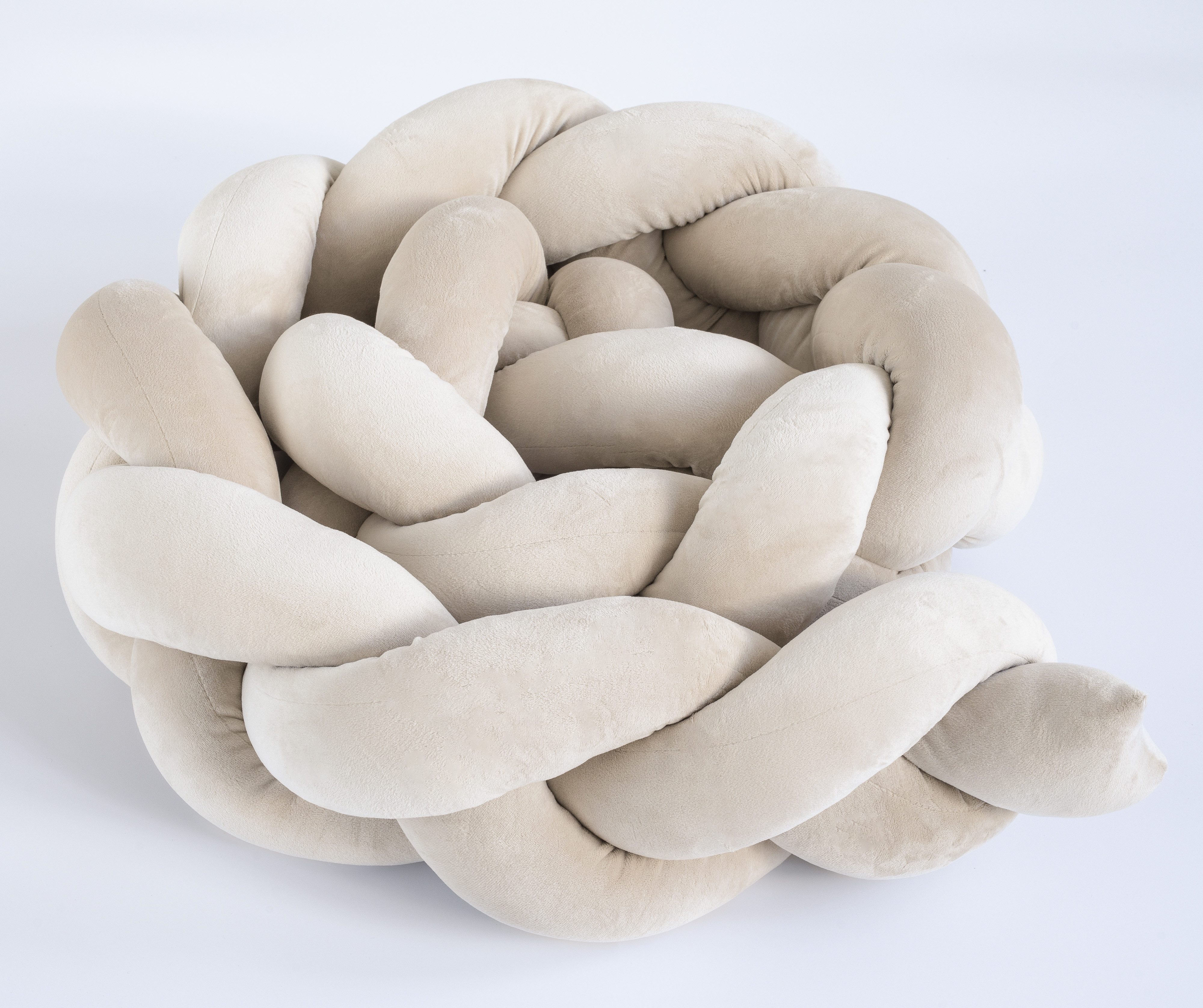 Loolay Nestchenschlange SAMT BEIGE Geflochtenes Kissen günstig online kaufen