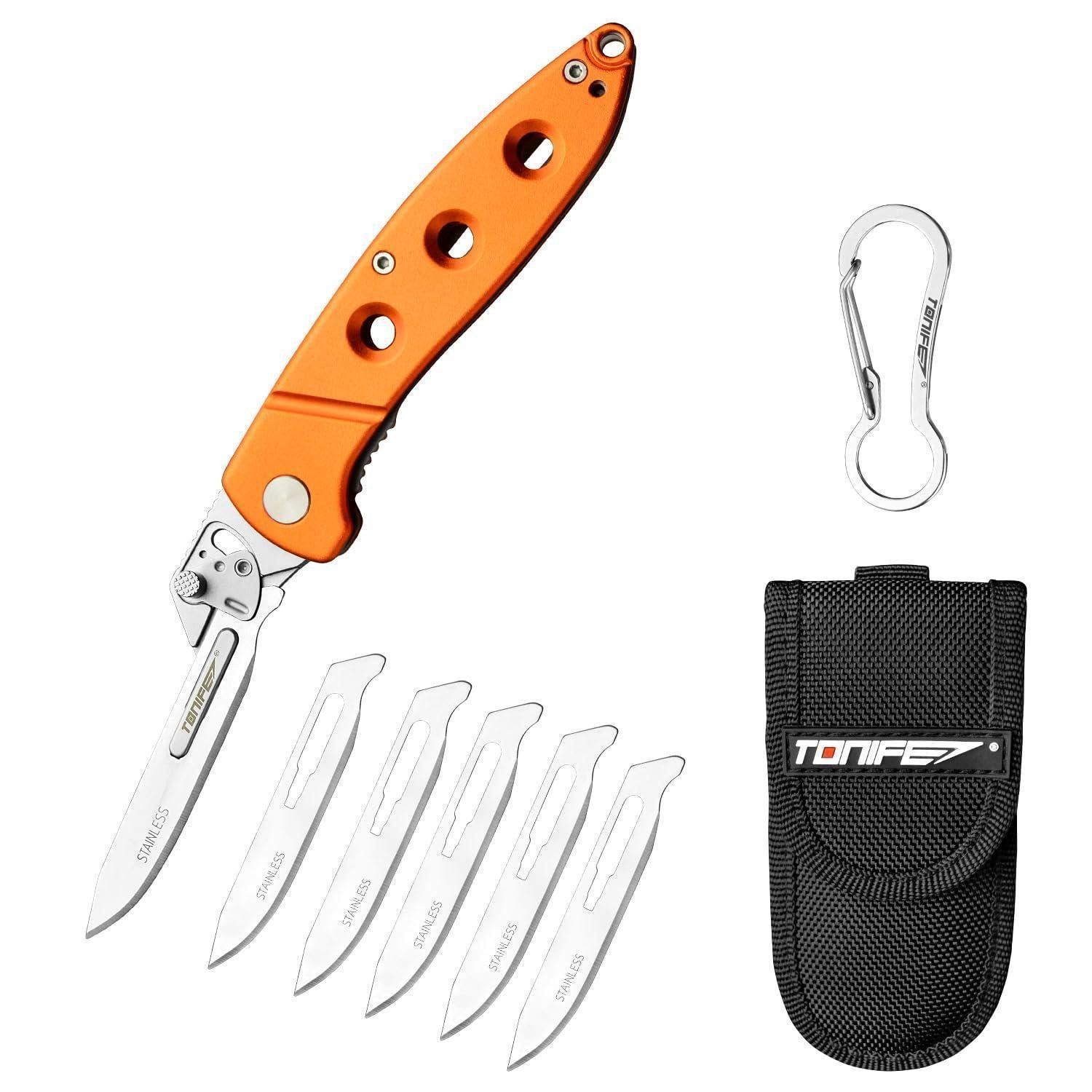 LuxusKollektion Taschenmesser Klappmesser mit Wechselklingen Orange, (1 St)