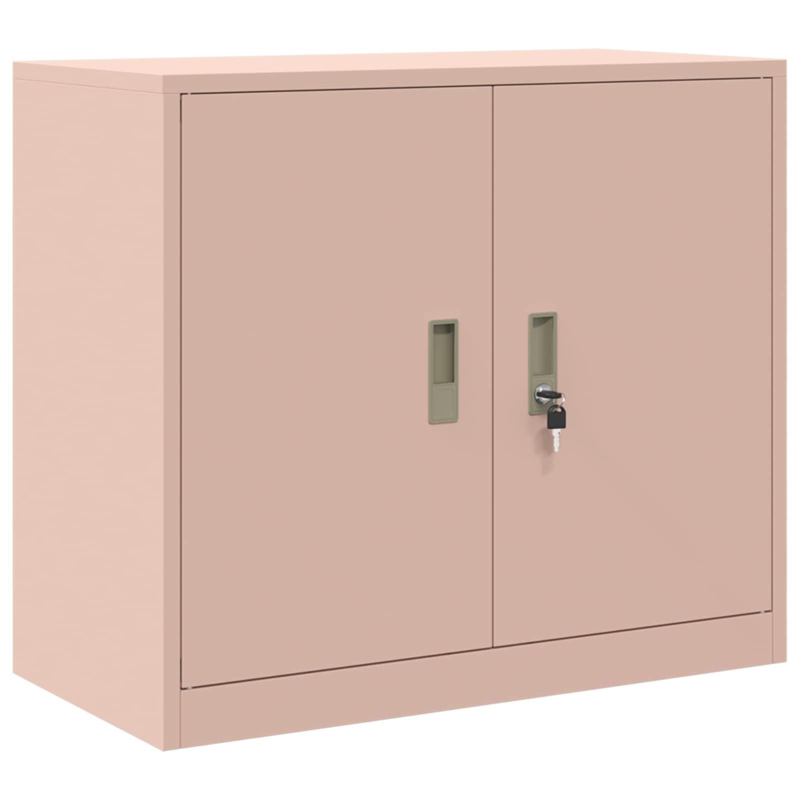 vidaXL Aktenschrank Aufbewahrungsschrank Rosa 80 x 40 x 70 cm Kaltgewalzter Stahl (1-St)
