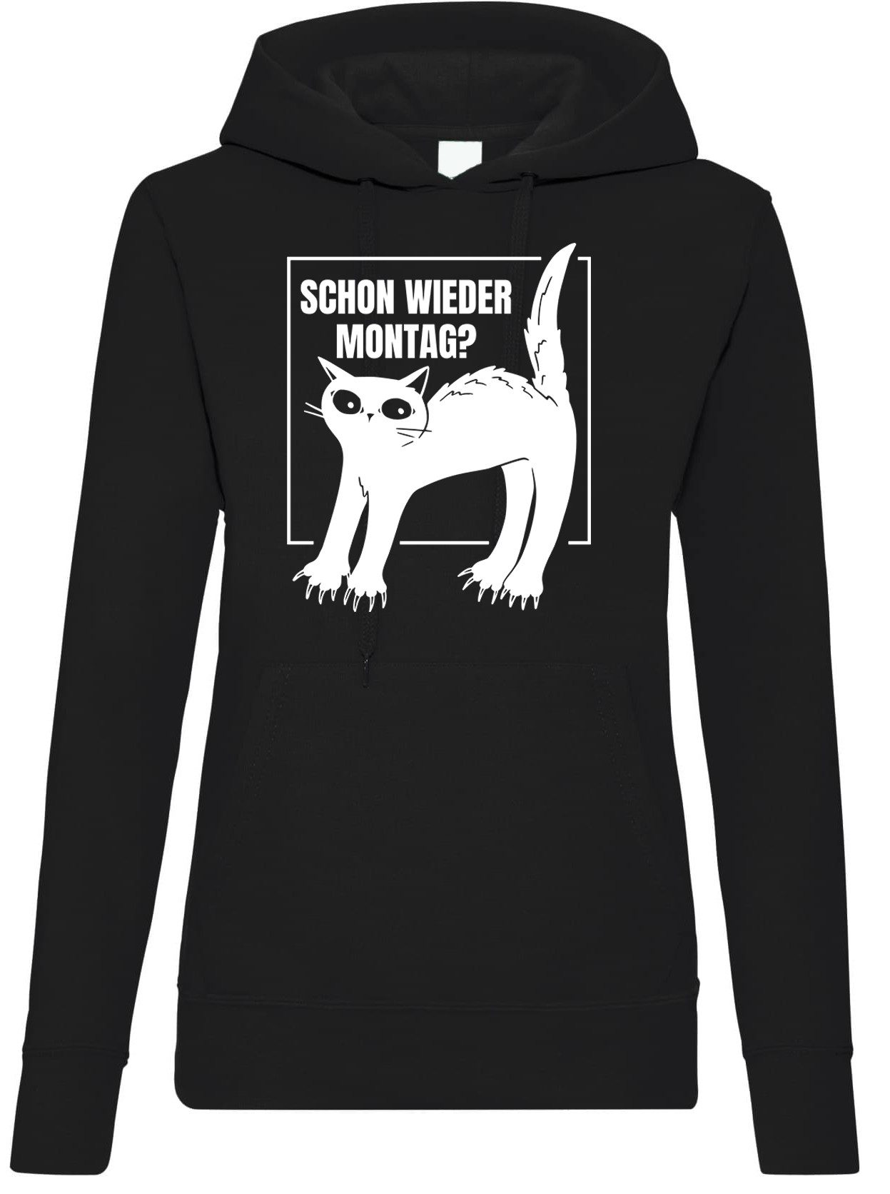 Kapuzenpullover Montags Katze Damen Hoodie Pullover