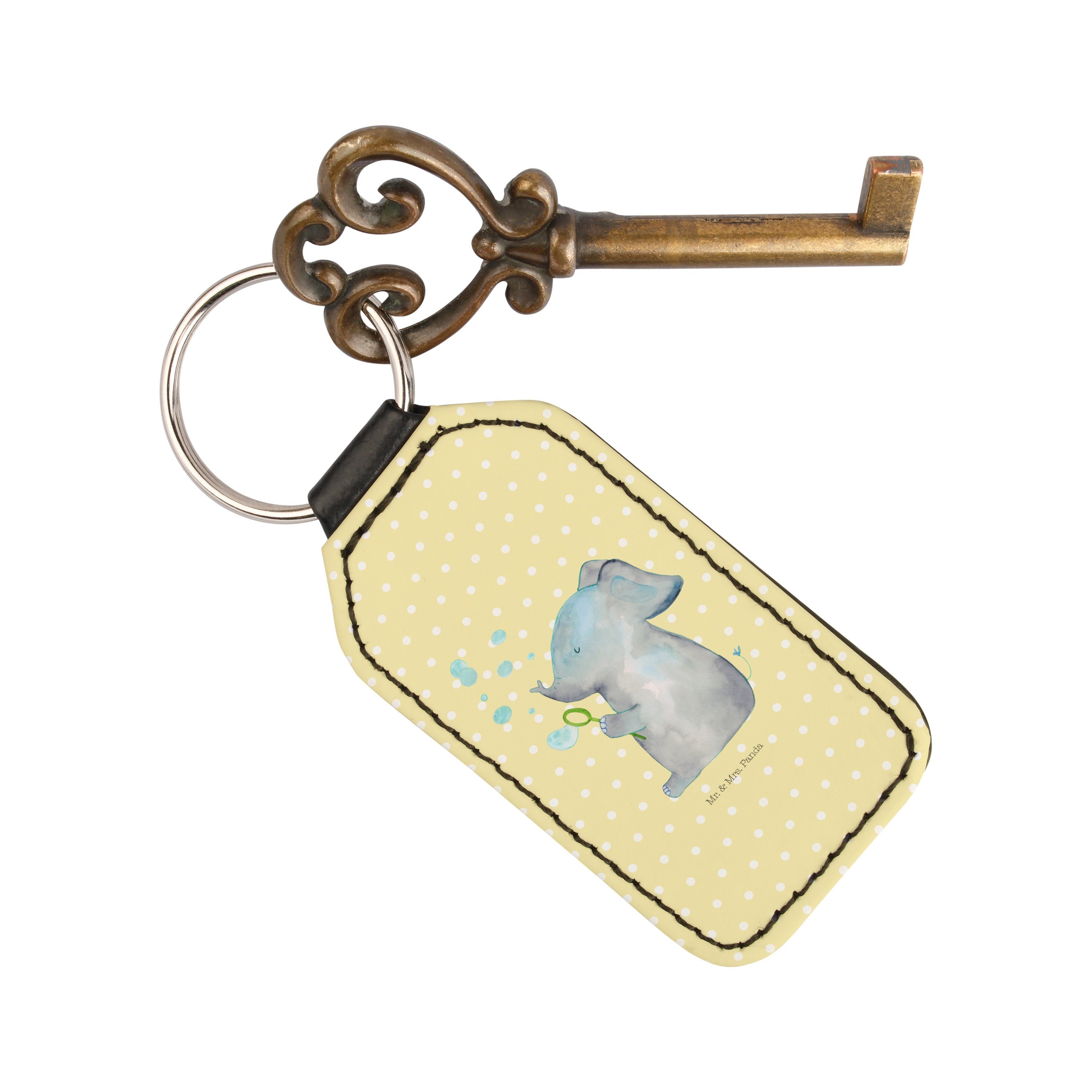 Mr. - - (1-tlg) Li Schlüsselanhänger, Elefant Pastell Mrs. Panda Seifenblasen Geschenk, & Schlüsselanhänger Gelb