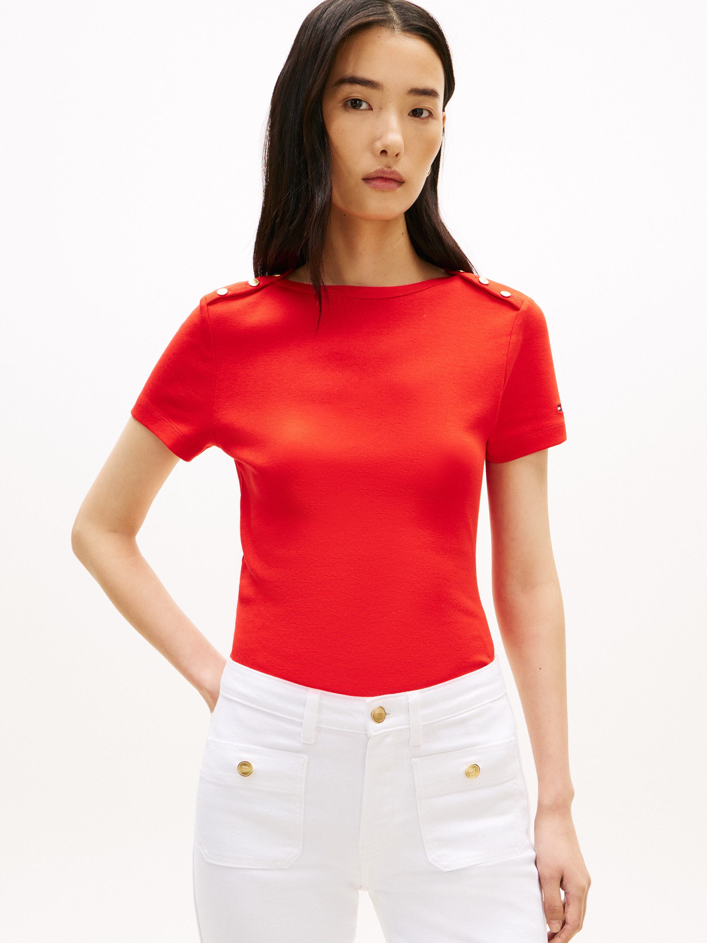 Kurzarmshirt GOLD BUTTON SLIM SS TEE