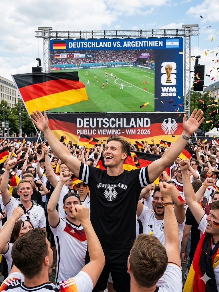 coole-fun-t-shirts Print-Shirt Deutschland T-Shirt WM 2026 Fan-Shirt Adler Fußball Weltmeister Deutschland T-Shirt Herren Weiss + Schwarz