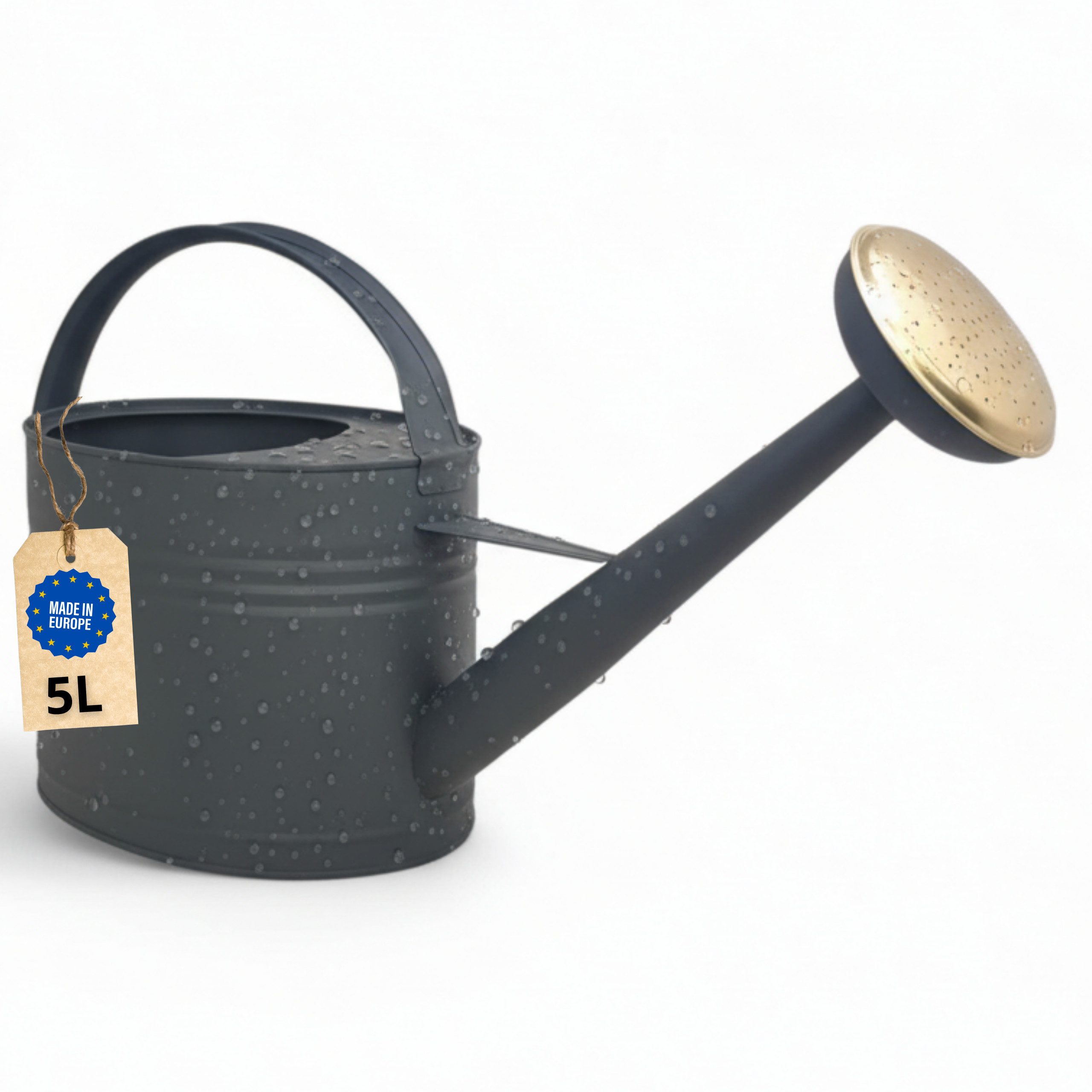 LIVLIG Gießkanne 5L, Gießkanne Vintage, Blumengießkanne, Giesskanne Metall (Die Kanne wird mit einem abnehmbaren Gießkopf geliefert), aus verzinktem Metall mit matter Pulverbeschichtung