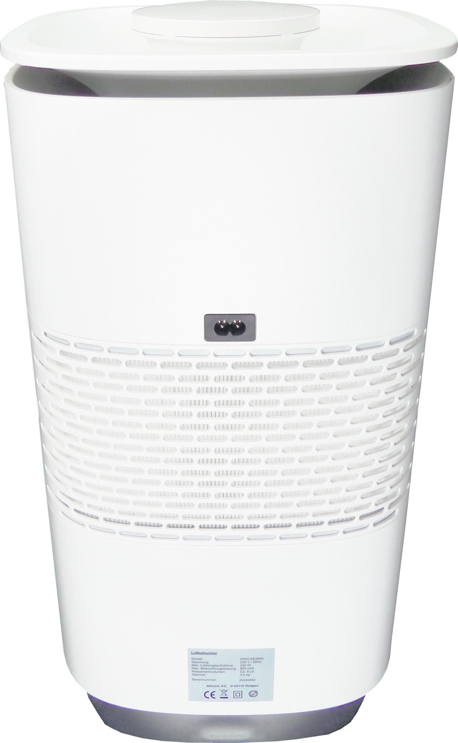 WDH Luftbefeuchter und Luftreiniger 2in1 WDH-SE2303 mit WLAN-Steuerung, 8 l Wassertank, Für ca. 65m², App-Steuerbar, Befeuchtungsleistung bis zu 800 ml/h