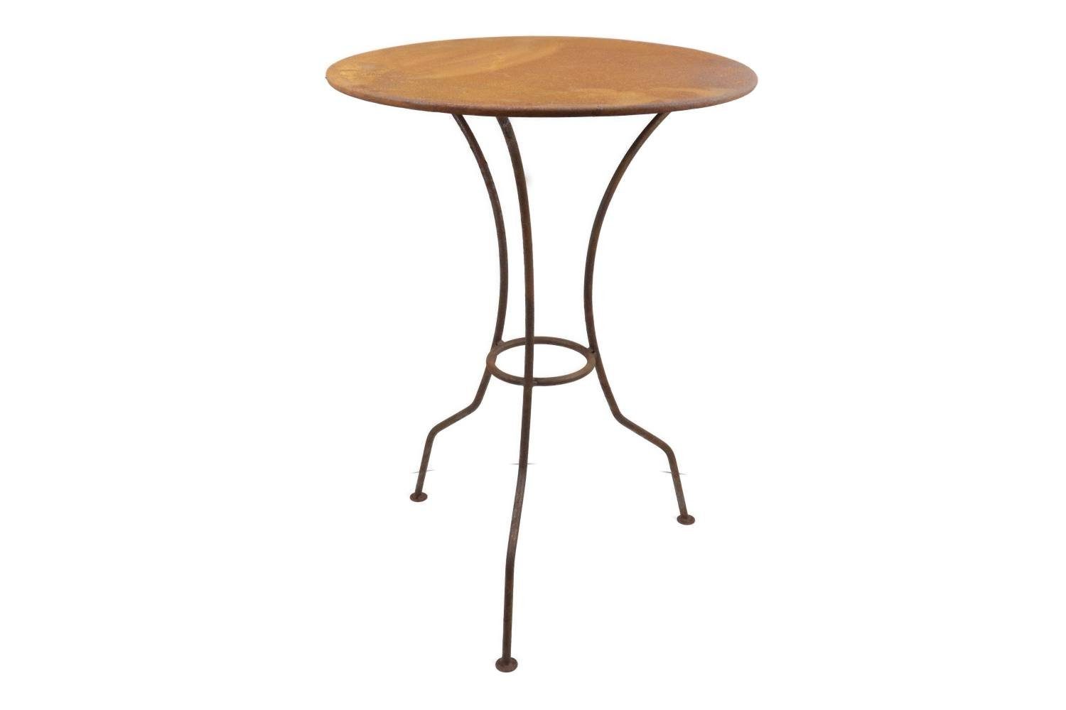 Hirsch Terracotta Gartentisch Gartentisch massiv, in Natur Rost Durchmesser 55cm