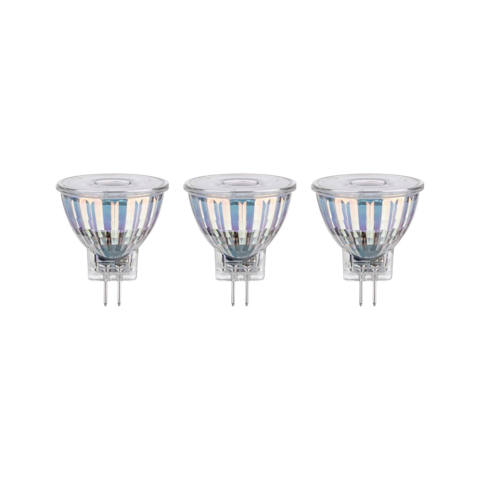 Paulmann LED-Leuchtmittel Glasreflektor 3er Pack GU4 345lm 4,2W 2700K 12V, Warmweiß