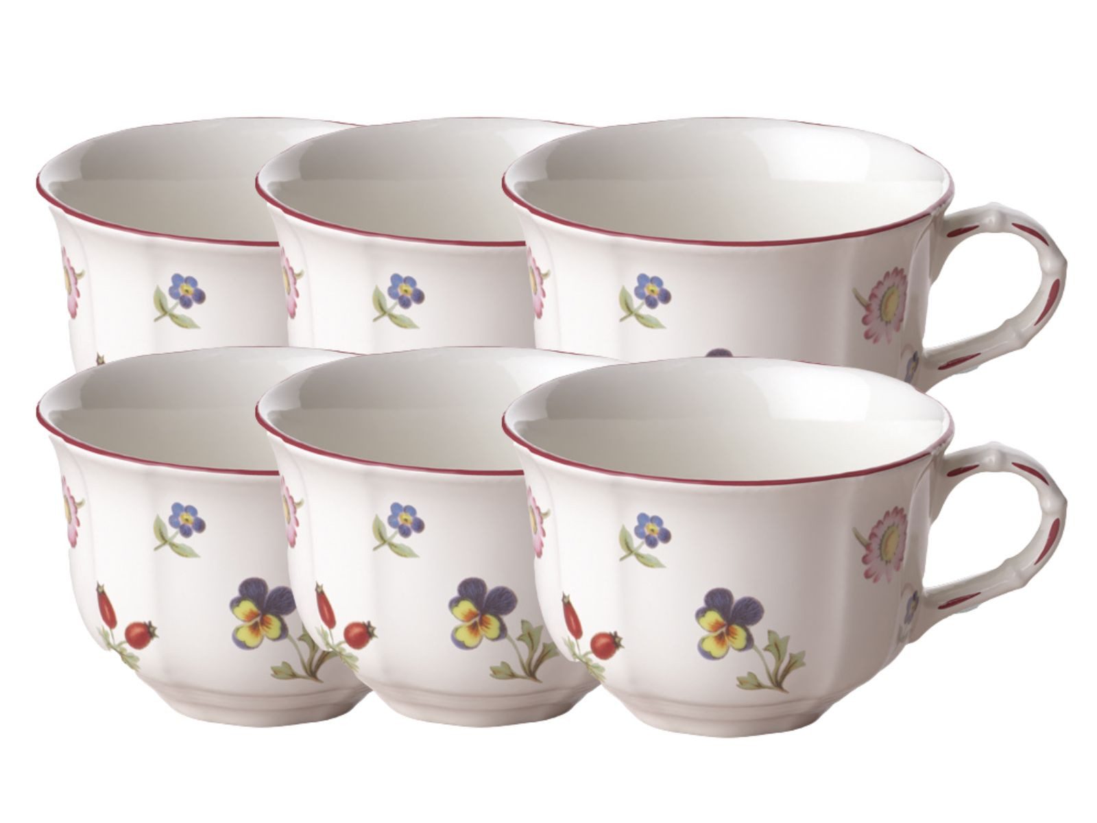 Villeroy & Boch Tasse Petite Fleur Teeobertasse 0,13l Set6, Premium Porcelain