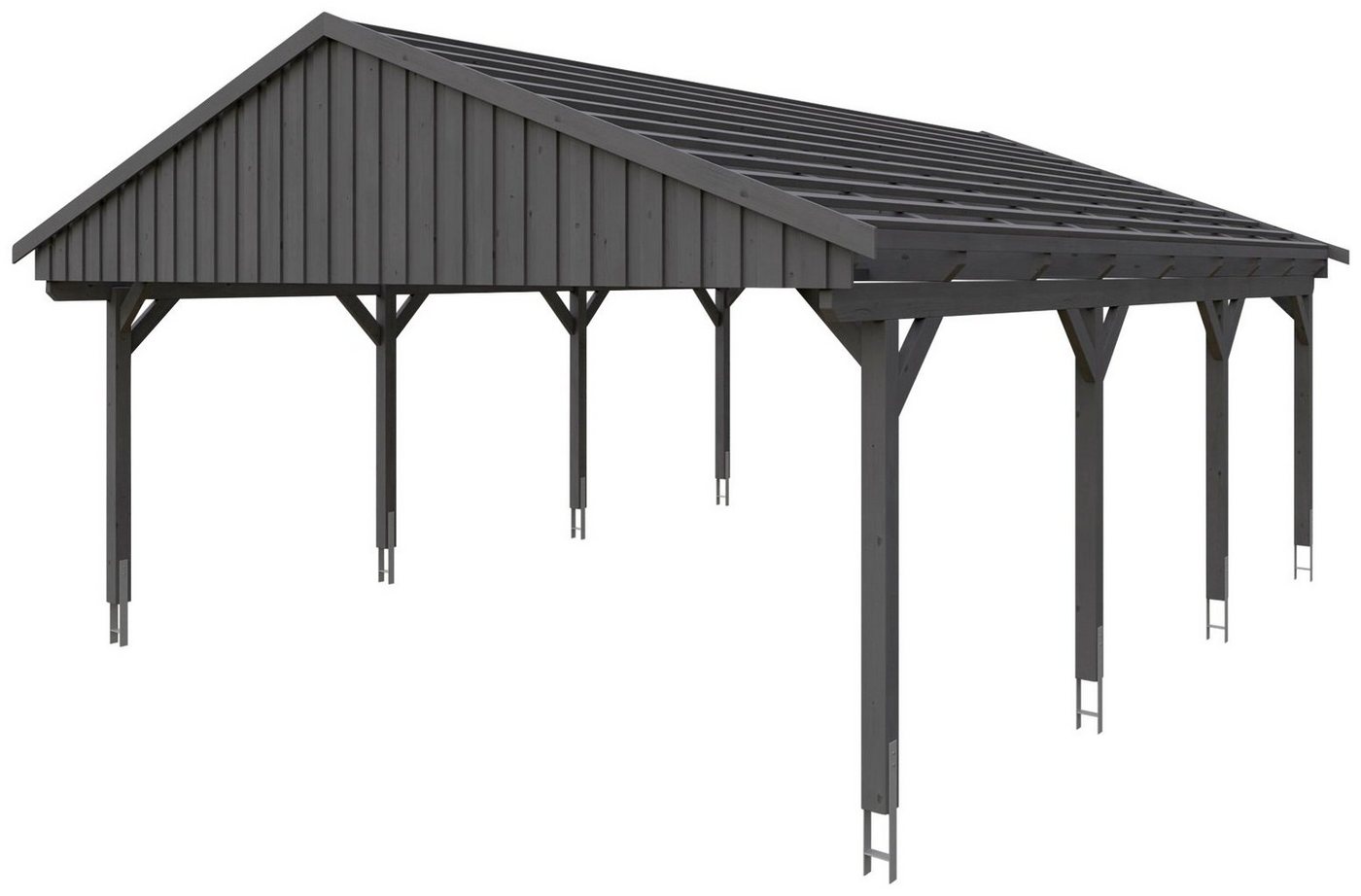 Thumbnail - Skanholz Doppelcarport Fichtelberg, BxT: 618x808 cm, 574 cm Einfahrtshöhe, mit Dachlattung