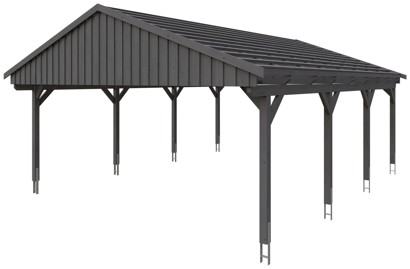 Skanholz Doppelcarport Fichtelberg, BxT: 618x808 cm, 574 cm Einfahrtshöhe,  mit Dachlattung