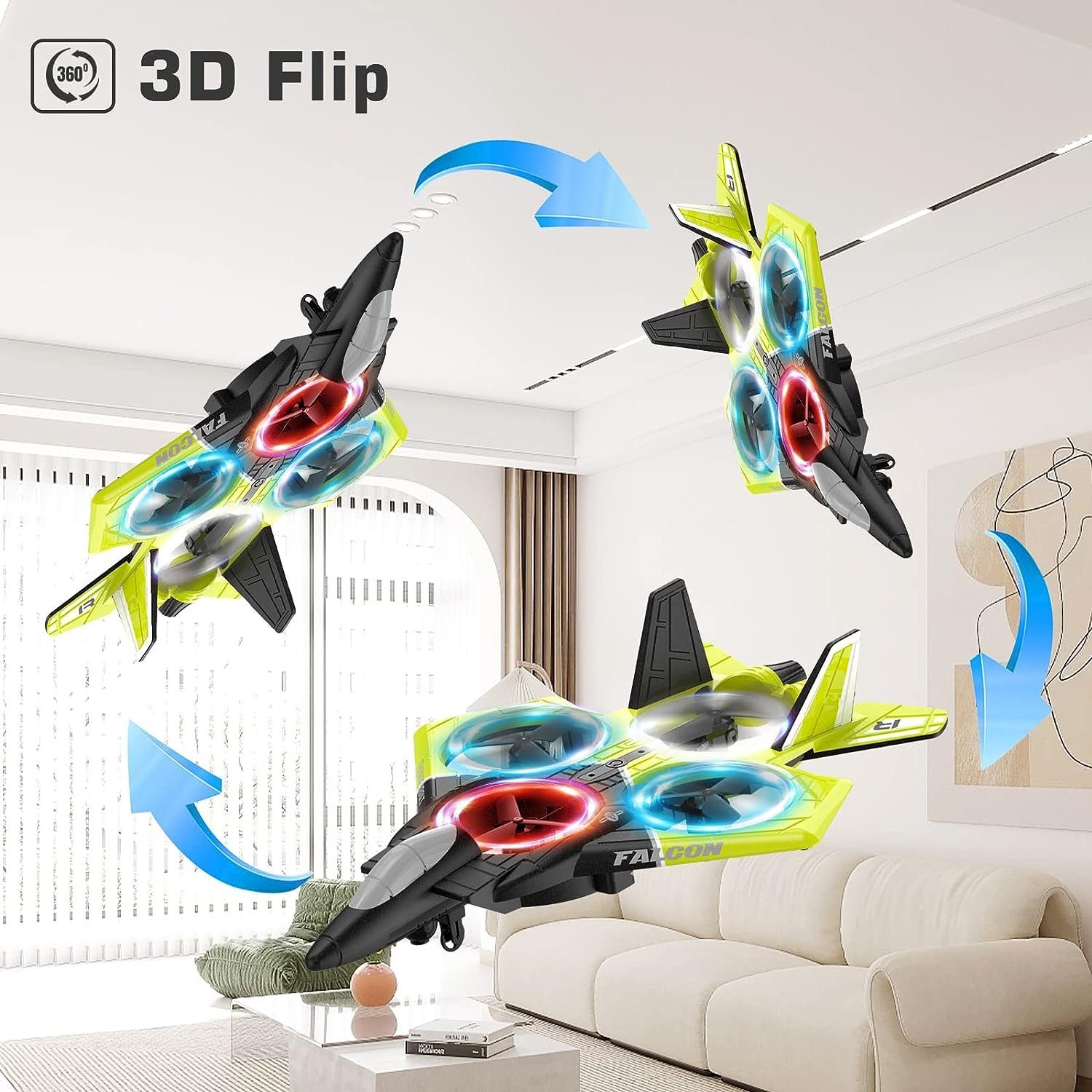 Kinder/Anfänger) 2 Batterien, (Stunt Flip, Fighter 360° Quadcopter, le-idea Drohne