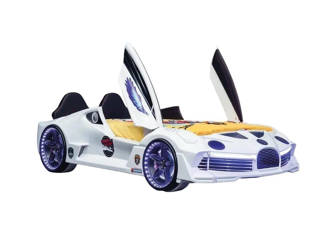 JVmoebel Autobett Rennwagen Bett mit Matratze für Kinderzimmer, stabil und hochwertig (KINDERBETT), Made in Europa