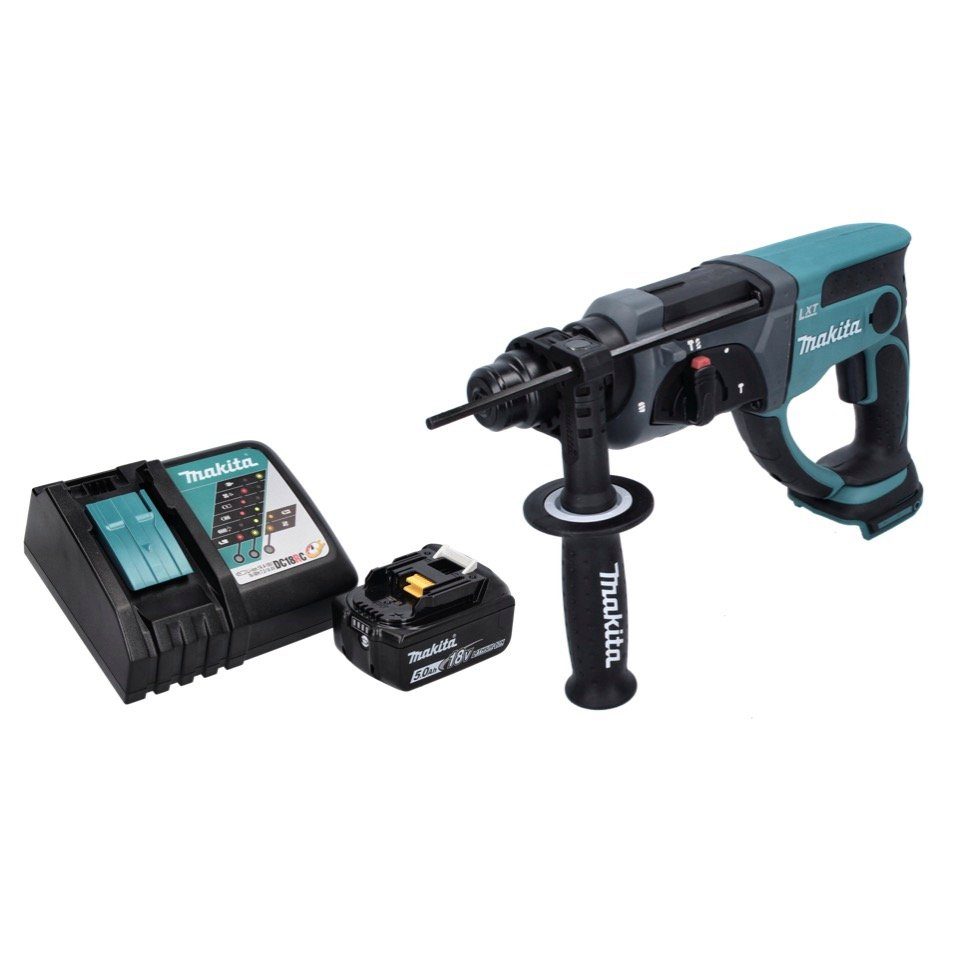 Thumbnail - Makita Schlagbohrmaschine DHR 202 RT1 Akku Kombihammer 18 V 2,0 J SDS Plus + 1x Akku 5,0 Ah + L