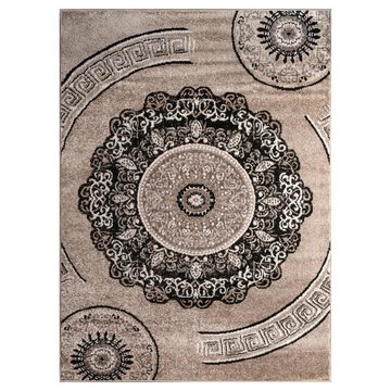 Teppich Kurzflor Wohnzimmer Teppich Vintage Mandala Muster, TT Home, Läufer, Höhe: 12 mm