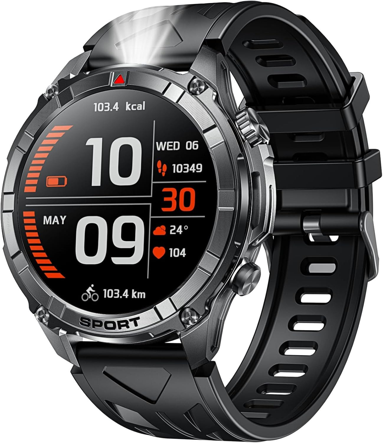 Motsfit Smartwatch (3,8 cm, android ios), Smartwatch Herren mit 1.52" Display, Bluetooth Telefonie