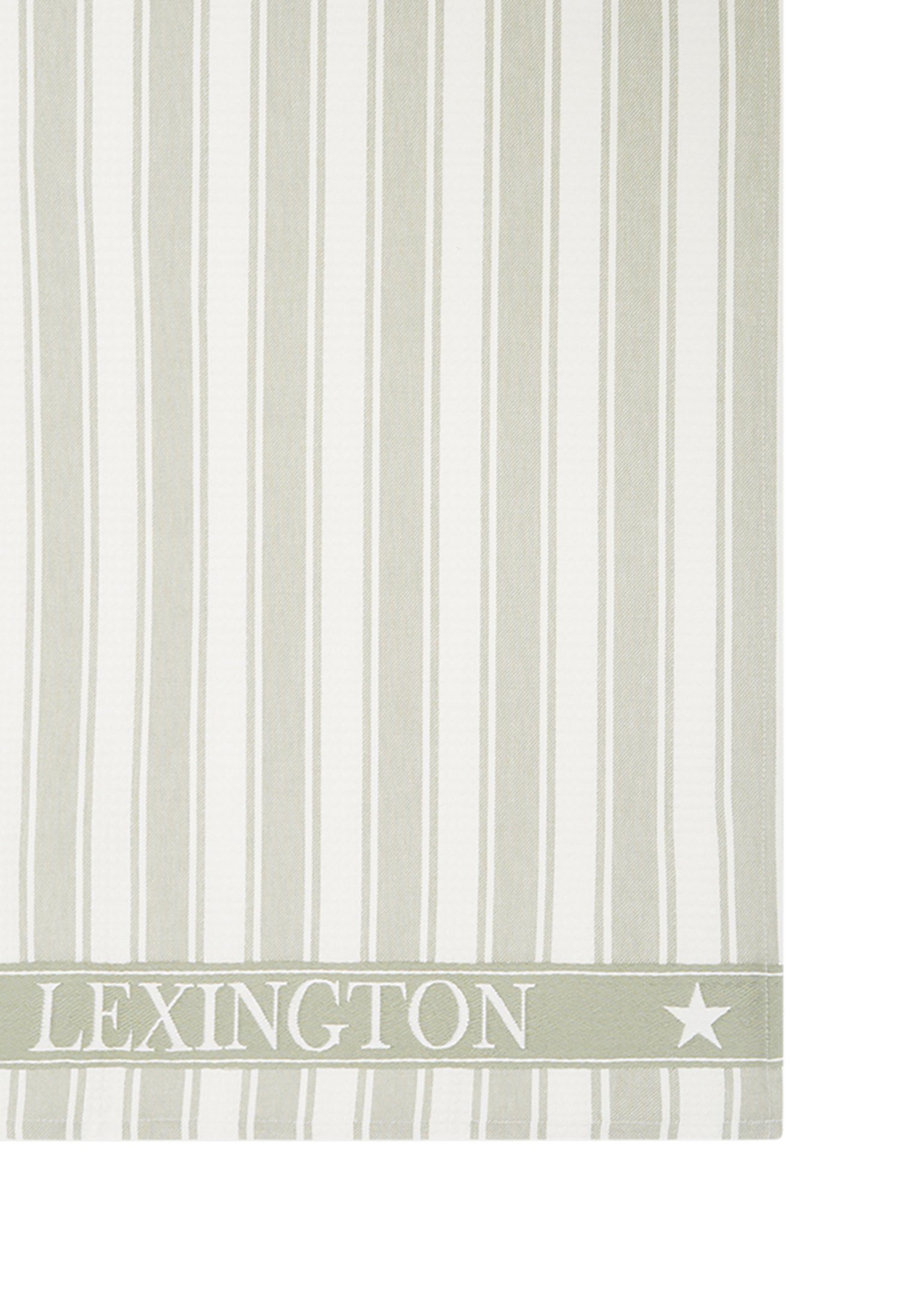 Icons Striped Geschirrtuch Twill Waffle sage Cotton green/white Lexington