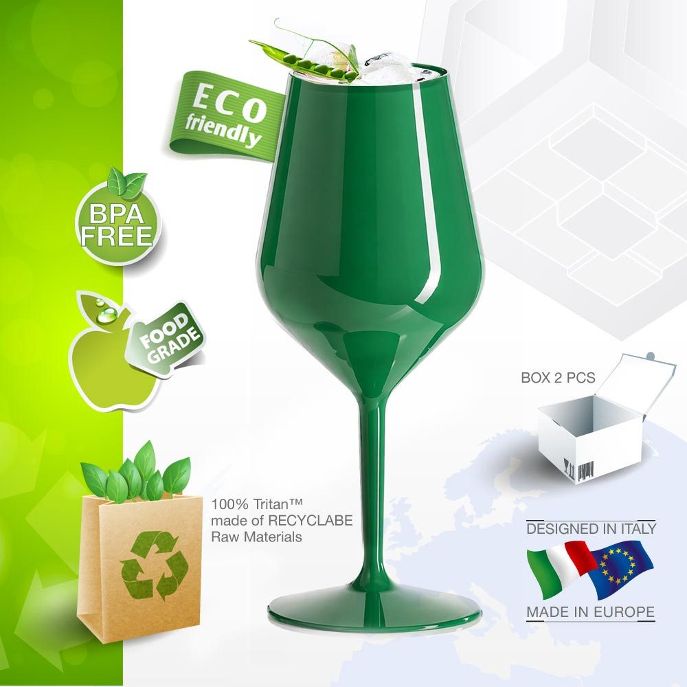 Doimoflair Weinglas DoimoFlair Weingläser aus Kunststoff bruchsicher Plastik, 2-tlg.