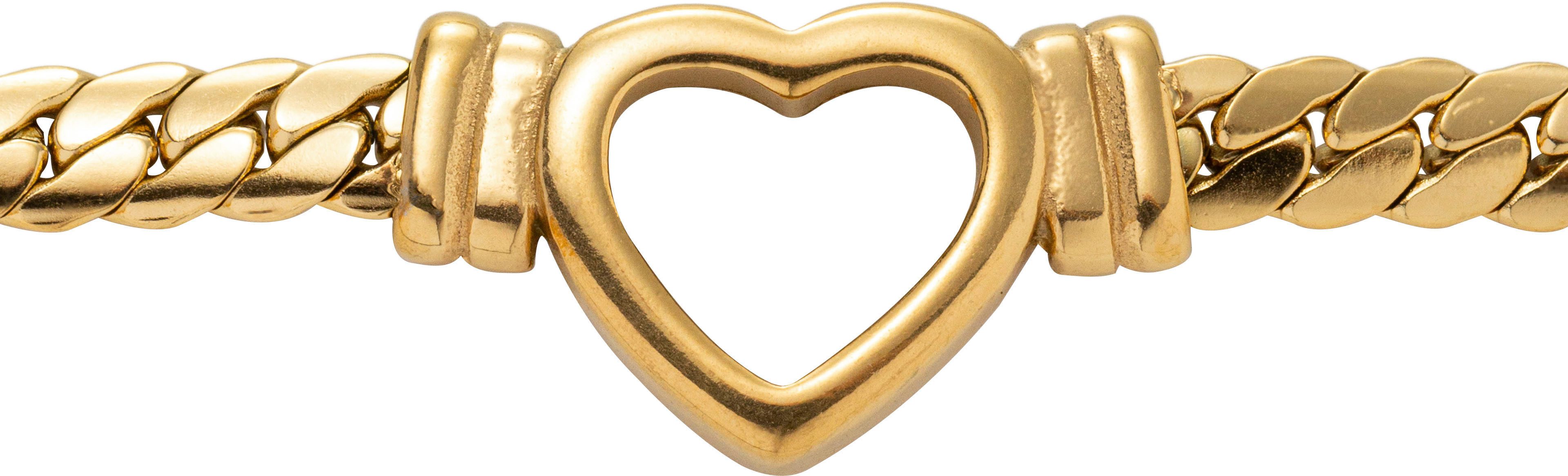 Firetti Kette mit Anhänger Schmuck Geschenk Edelstahl Halsschmuck Halskette Panzerkette Herz, Made in Germany