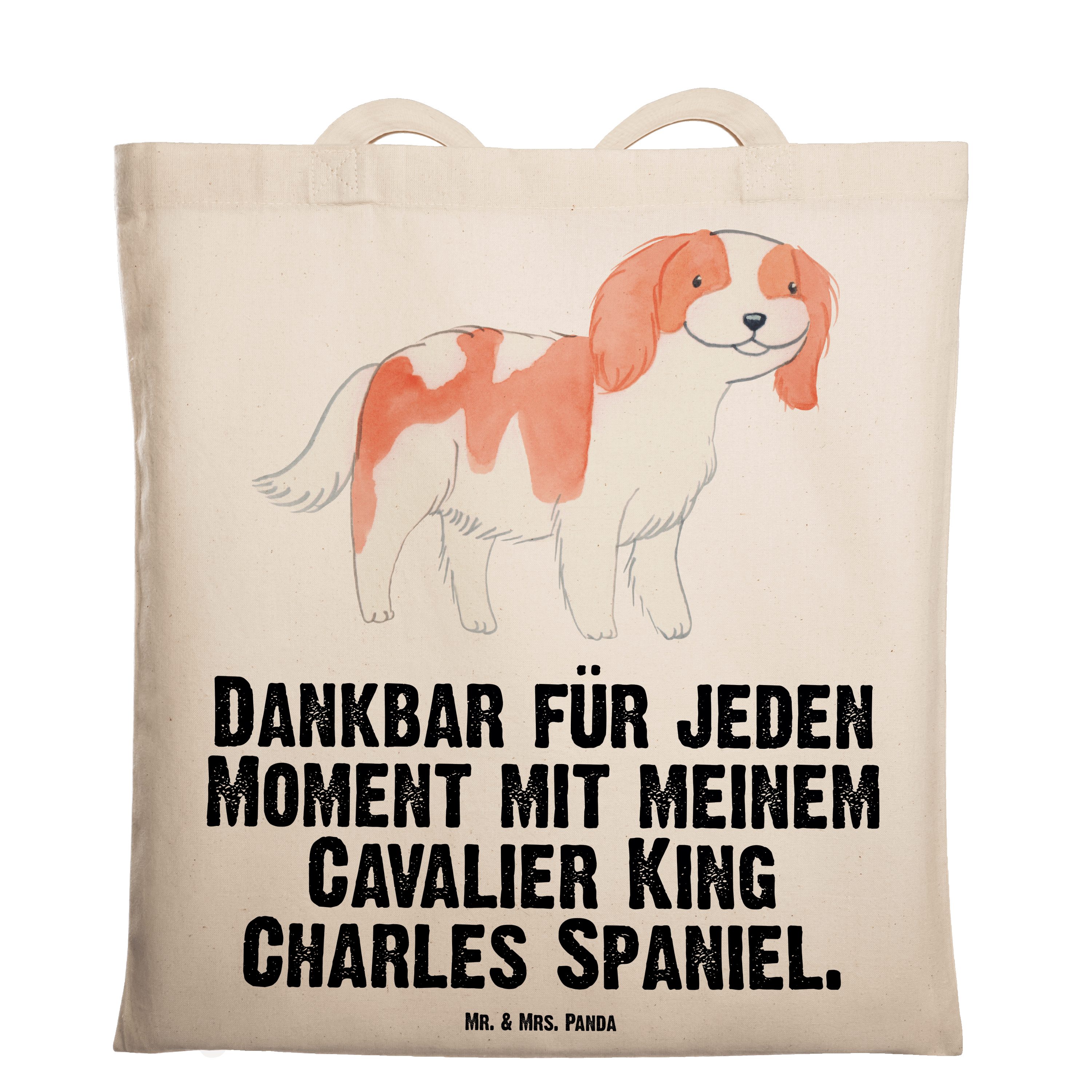 Spaniel & Panda - King Cavalier Geschenk, Moment Mrs. (1-tlg) Mr. Transparent Welpe, Tragetasche Charles -