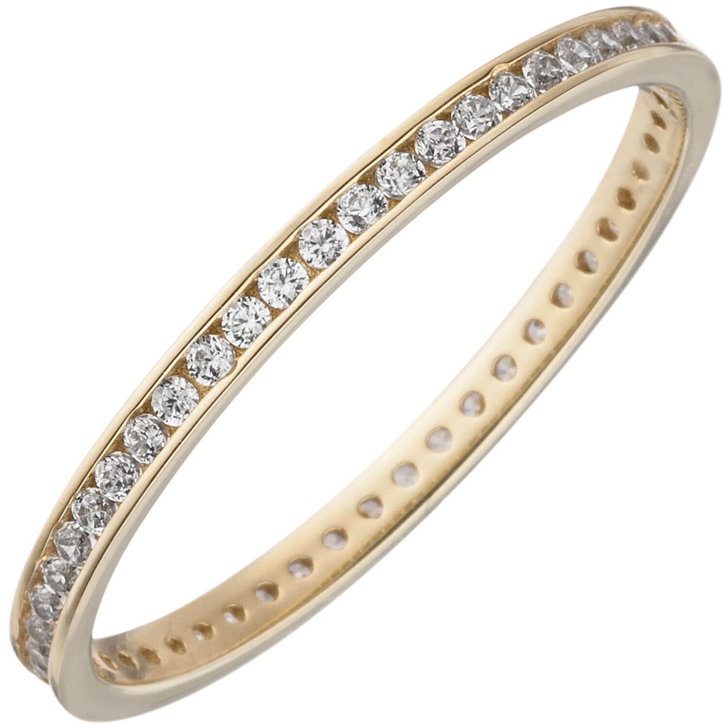 Schmuck Krone Goldring Schmaler Memory Ring aus 333 Gelbgold mit Zirkonia, günstig online kaufen