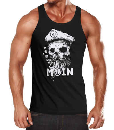 Neverless Tanktop Herren Tank-Top Moin Kapitän Totenkopf Anker Bart Hamburg Muskelshirt Muscle Shirt Neverless® mit Print