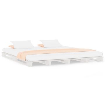 furnicato Bett Palettenbett Weiß 120x190 cm Massivholz Kiefer