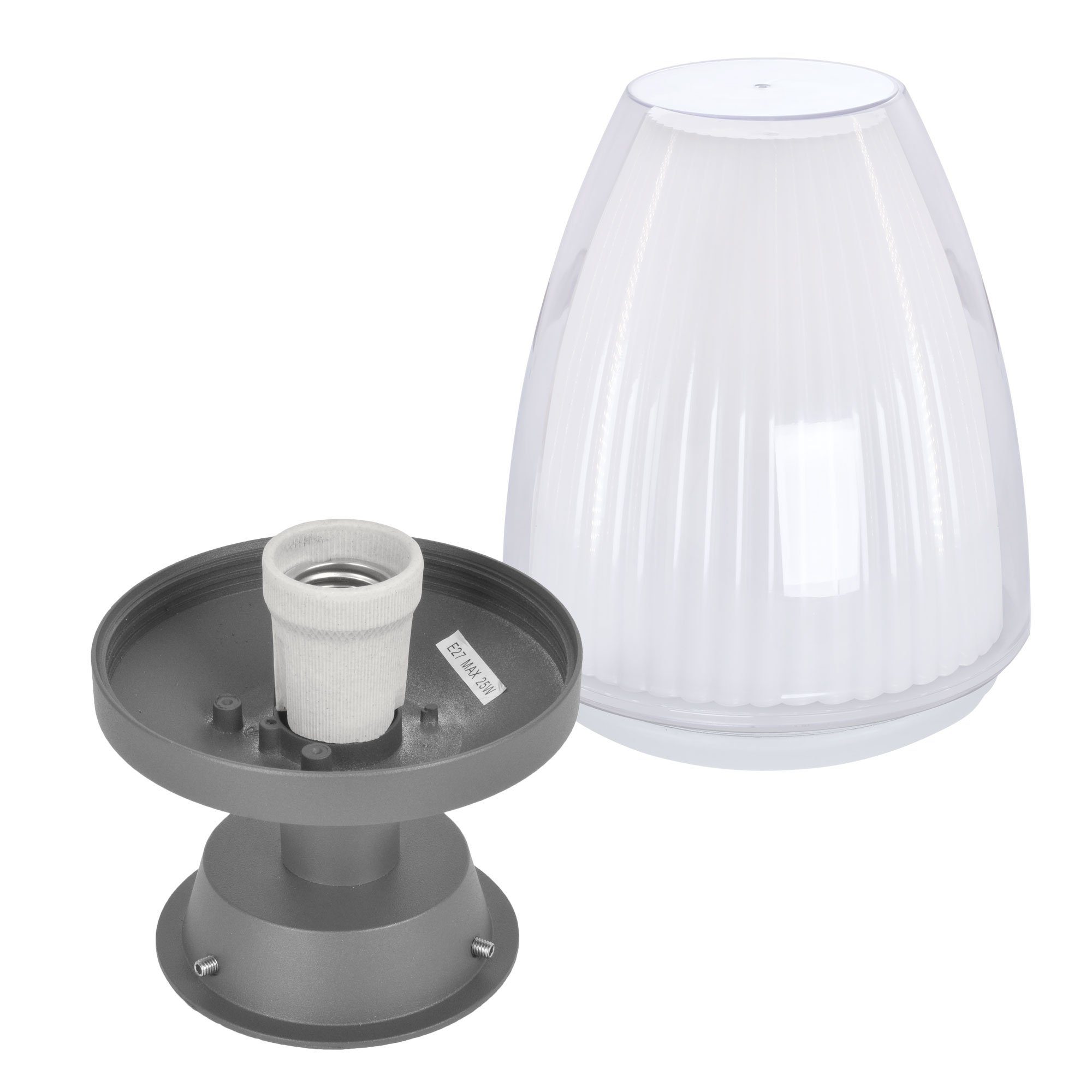 Standleuchte, Pollerleuchte, Wegeleuchte, Außen-Stehlampe Außenlampe, IP44, Außenleuchte, Maxkomfort ohne Pfostenleuchte, Standlampe, Wegleuchte, E27 Leuchtmittel, 1901-600, Modern, Sockelleuchte, Sockellampe,