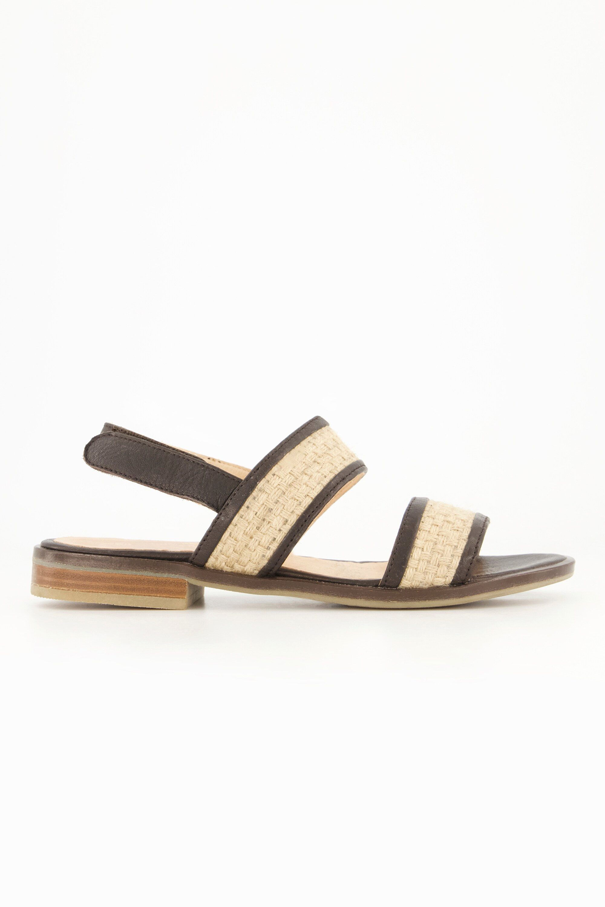Ulla Popken Leder-Sandalen Flechtriemen Weite H günstig online kaufen