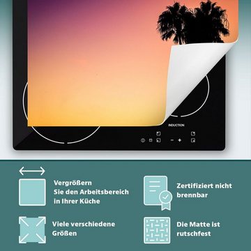 Decorwelt Herd-Abdeckplatte Herdabdeckplatte Kunststoff Aufrollbare Matte Küche Sonnenuntergang, (30x52, 1 tlg), für alle Herdarten excl. Gasherde