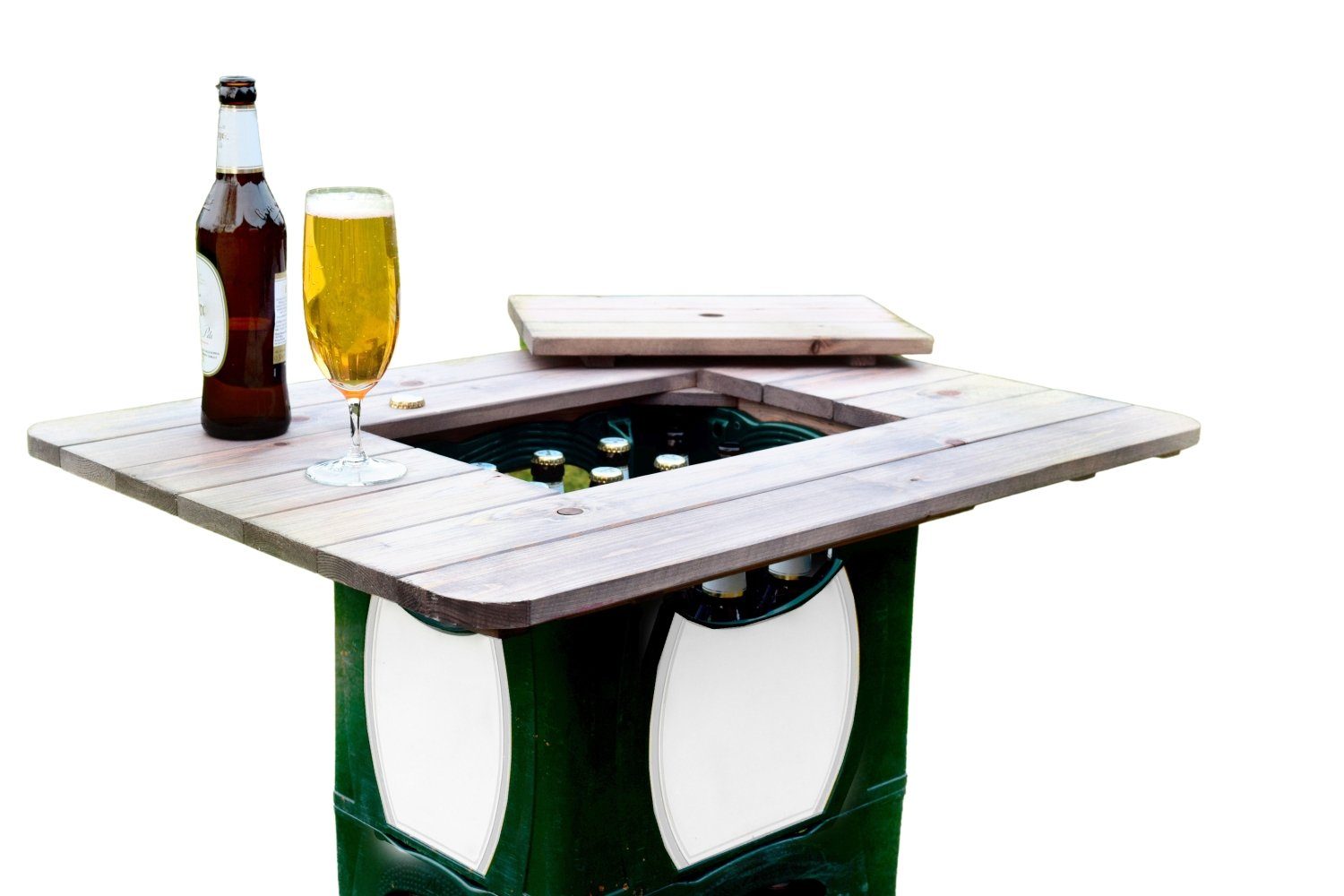 Sitzauflage Bierkistenaufsatz Holz 78x58cm Bierkasten Stehtisch Tischaufsatz