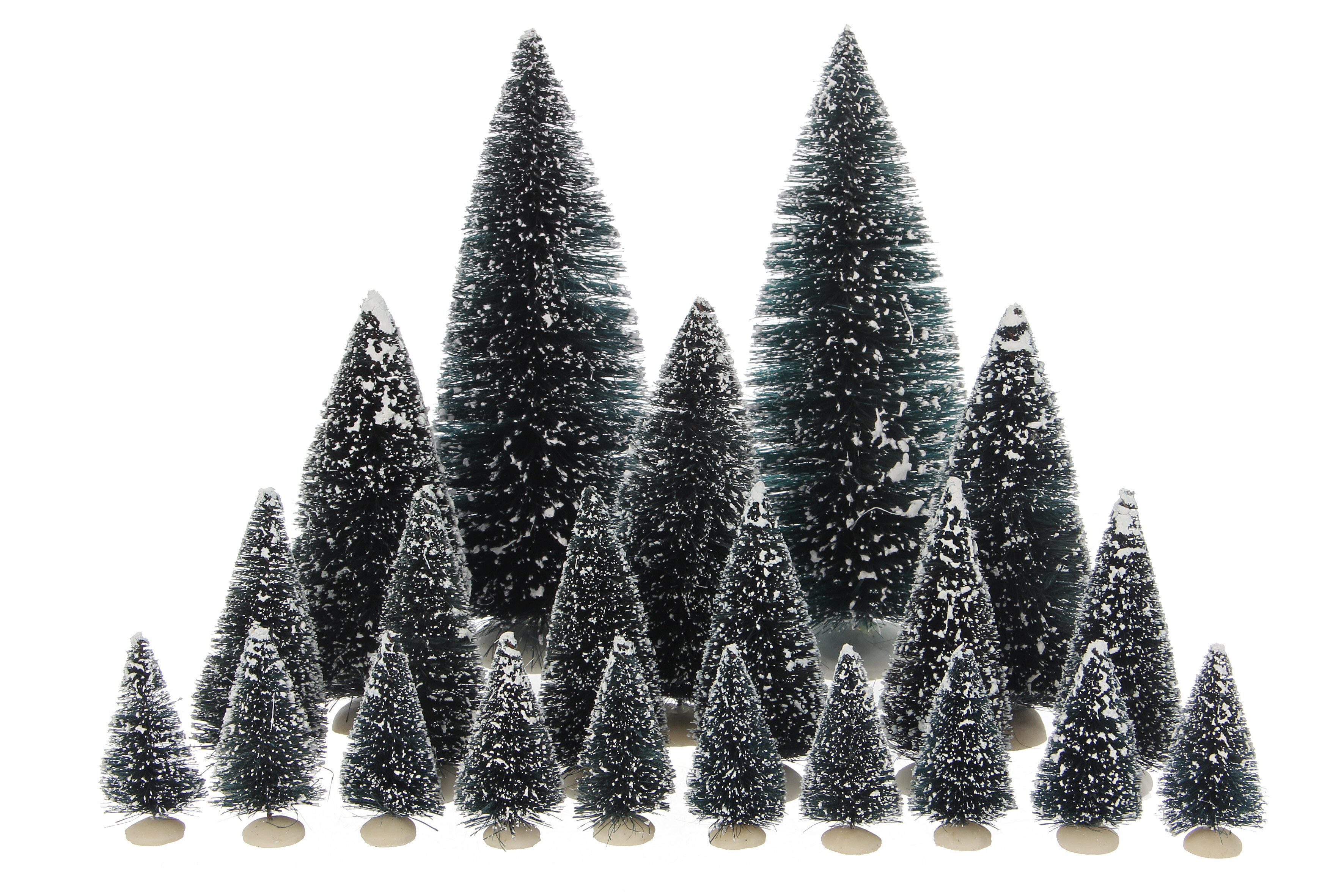 LuVille Weihnachtsdorf Luville Collectables Bristle tree assorted 21 pieces - h23xd8cm