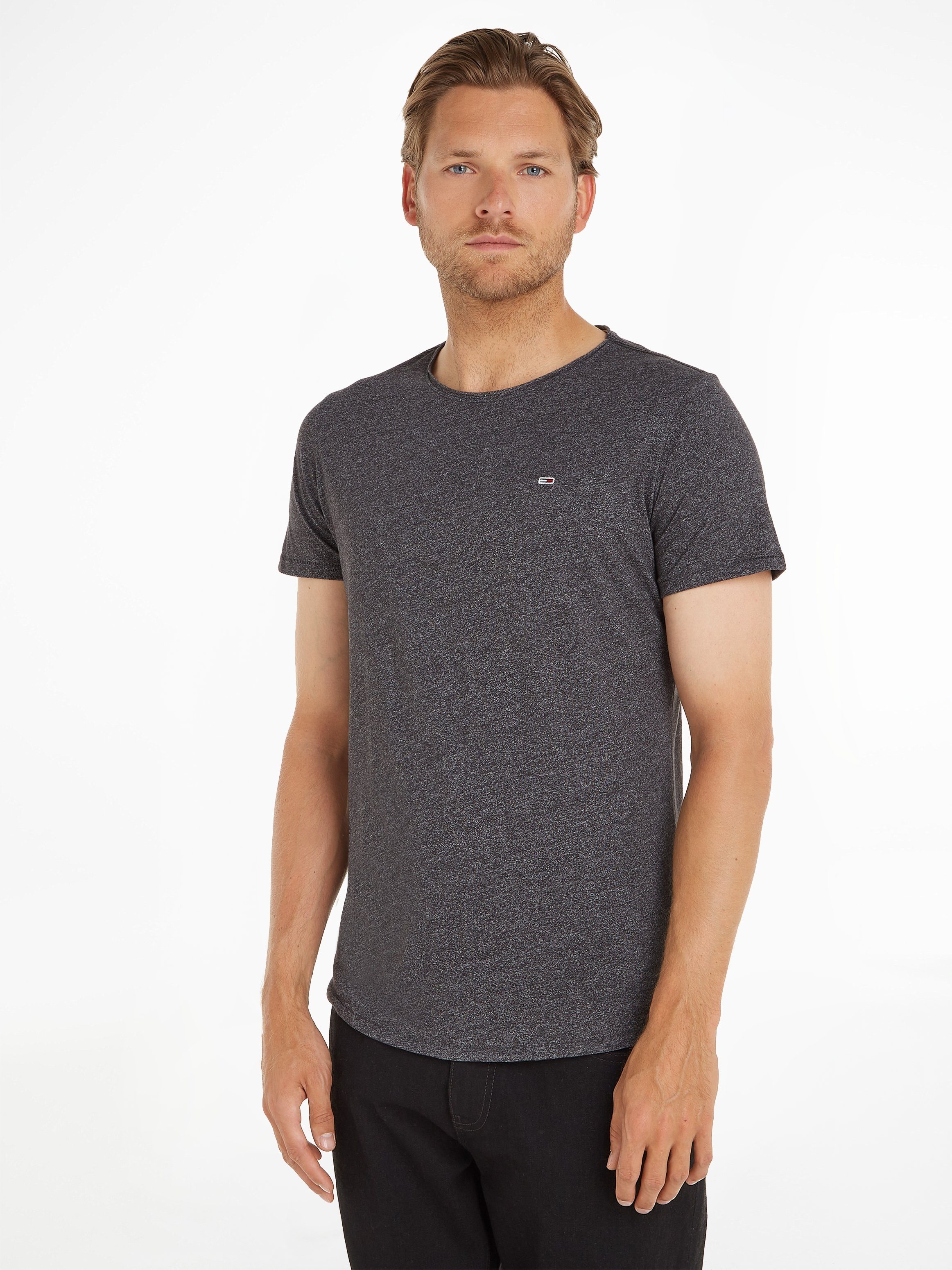 Tommy Jeans T-Shirt TJM SLIM JASPE C NECK mit Markenlabel Black | T-Shirts