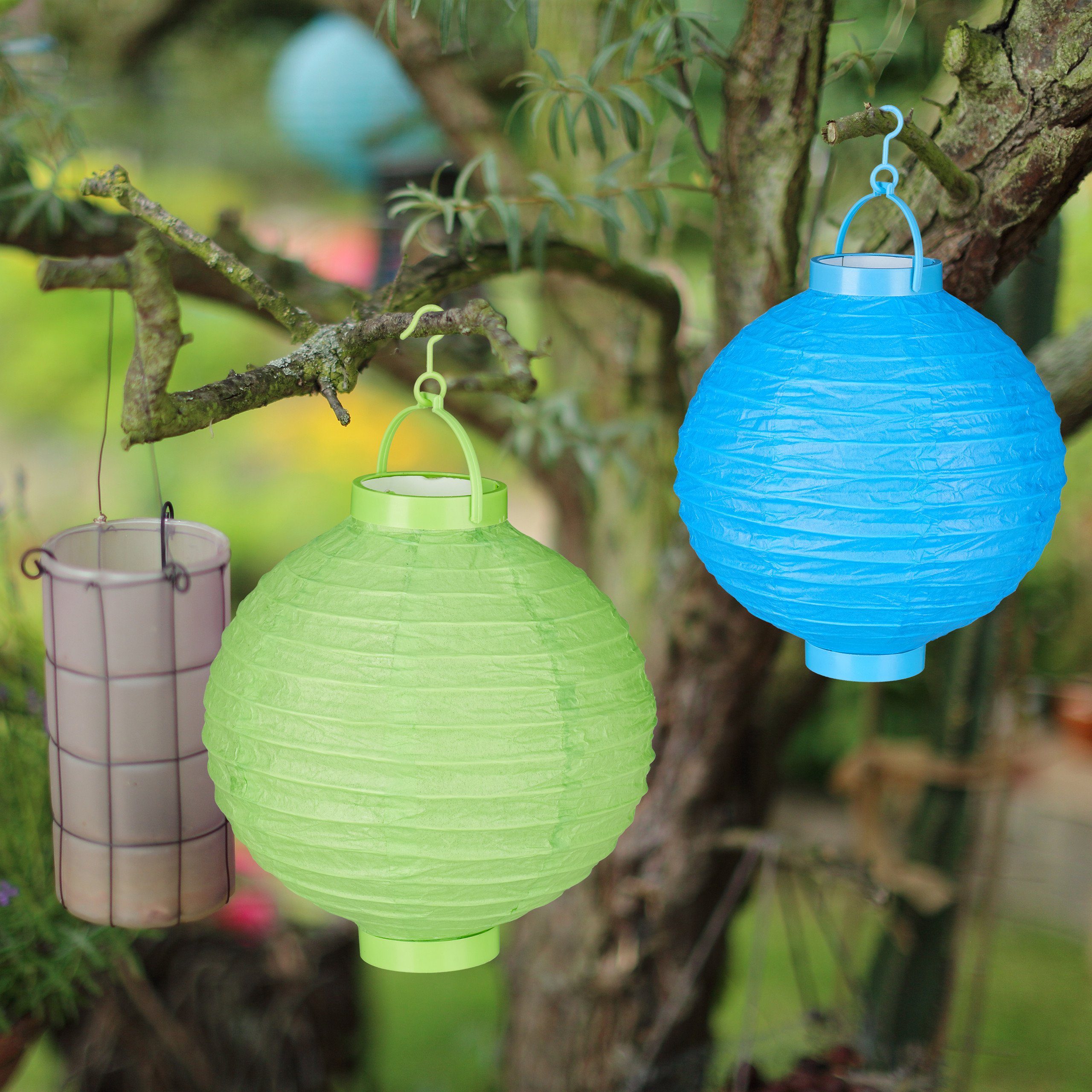 relaxdays LED Lampion 20 x LED Lampions bunt, LED, Kaltweiß – Bild 2 von 5
