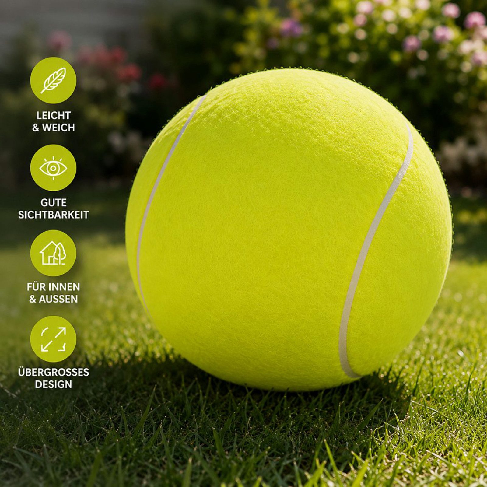Tennisball XXL Spielball Ball Freizeitball Ø24cm Neon Gelb