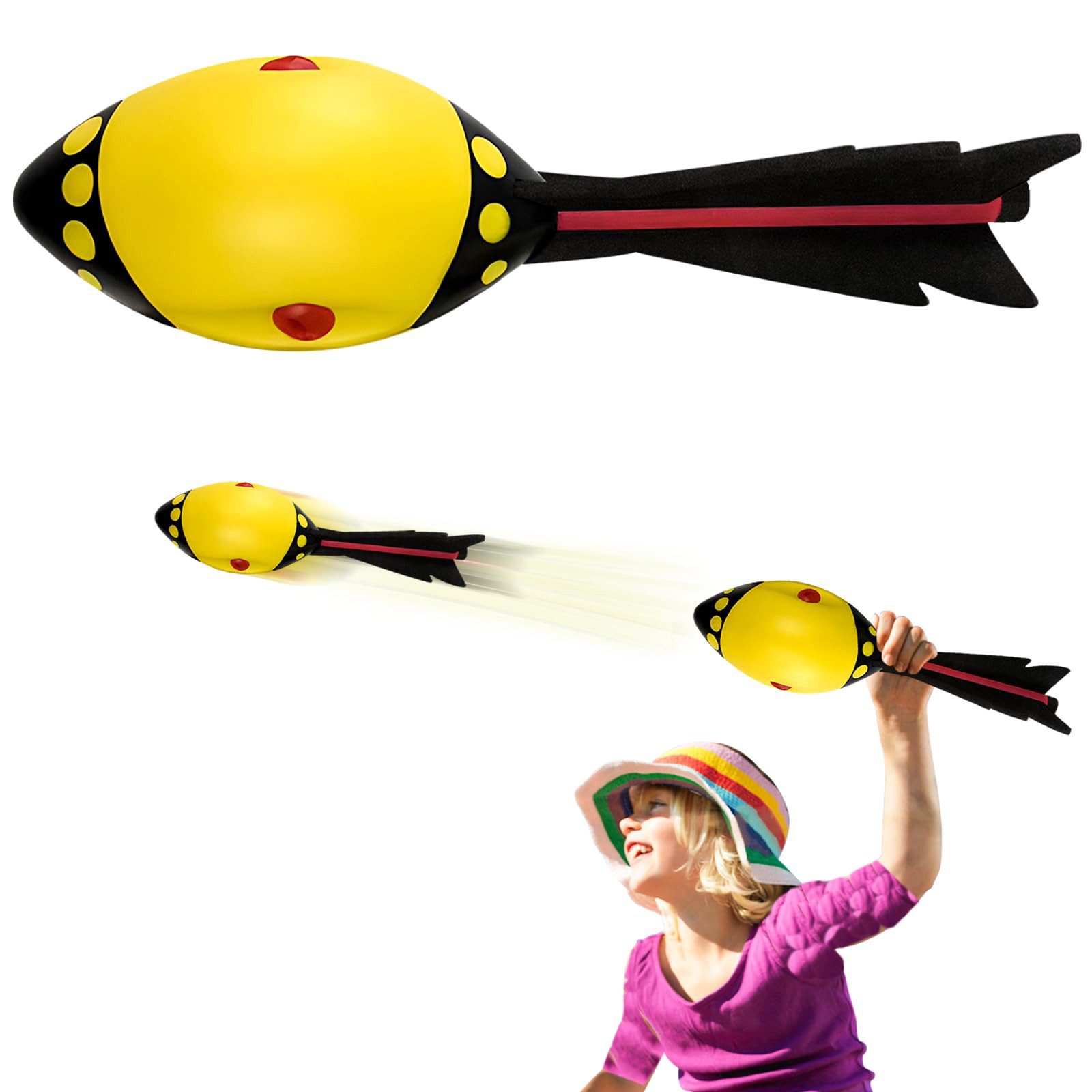 Spiel KleinWurfrakete-(Gelb)Weicher FoamWurfrakete Outdoor Spaß für Großund