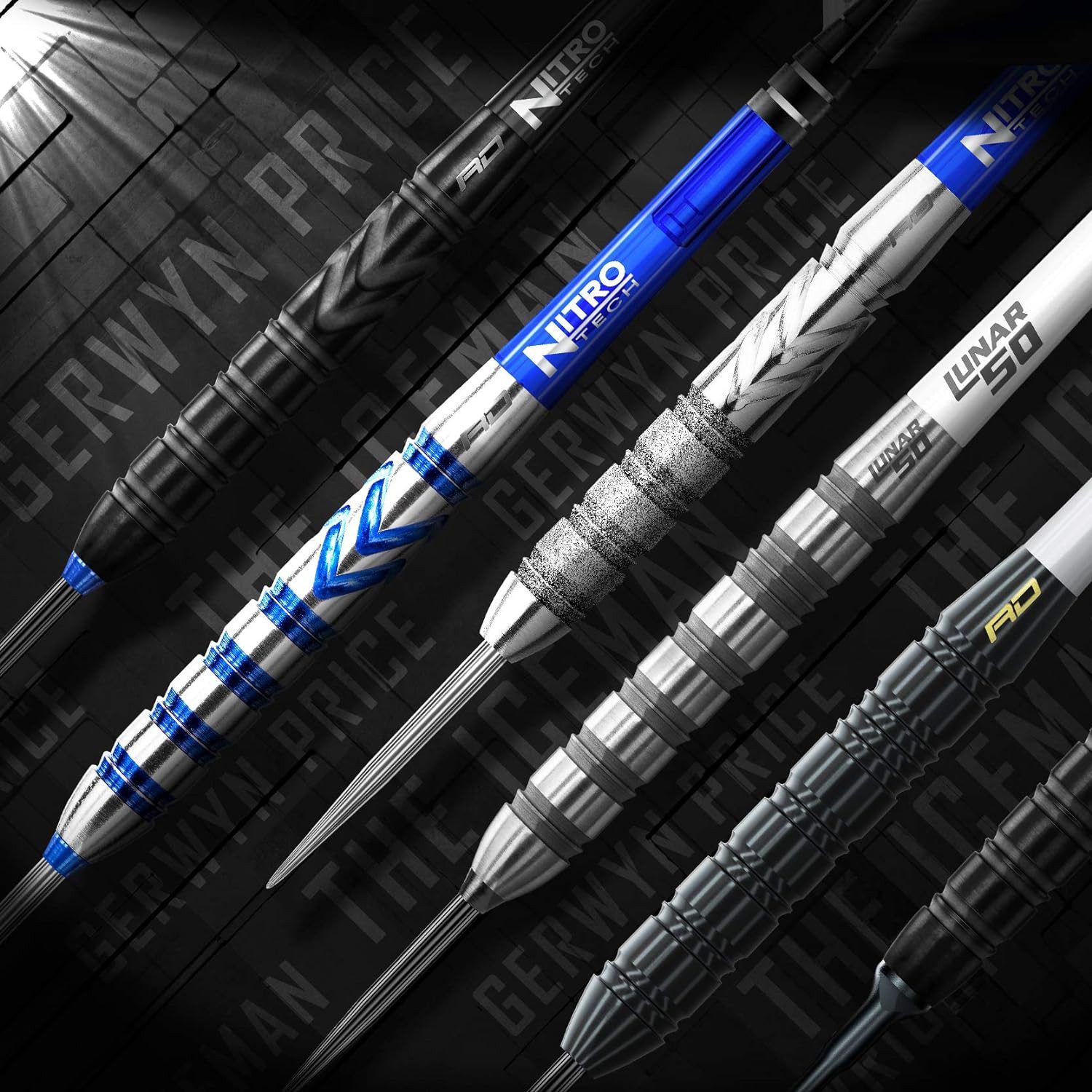 TARGET DARTS Dartpfeil RED DRAGON Gerwyn Price Iceman Challenger 24 gr Tungsten Darts Set