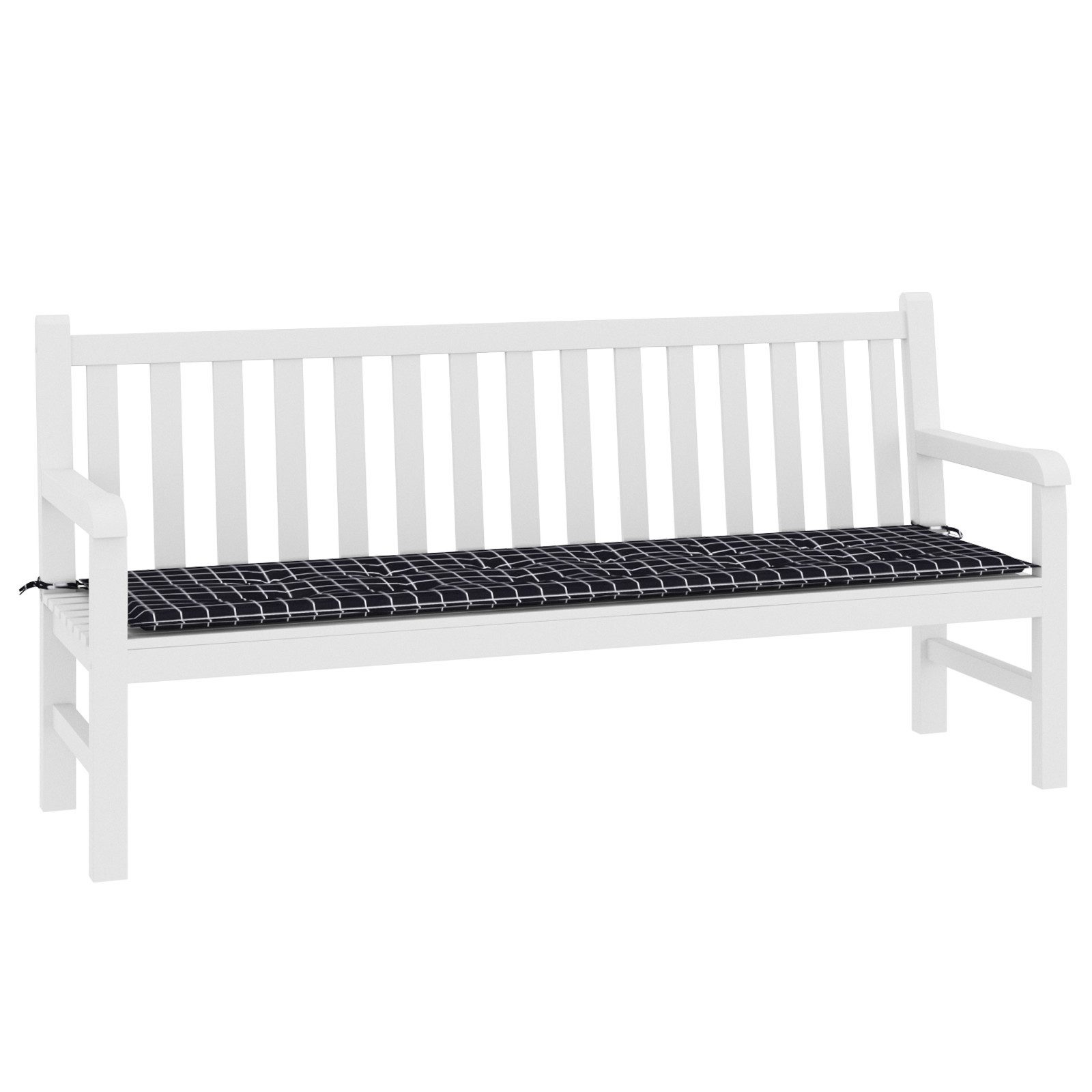 vidaXL Sitzauflage Gartenbank-Auflage Schwarz Karomuster 180x50x4 günstig online kaufen