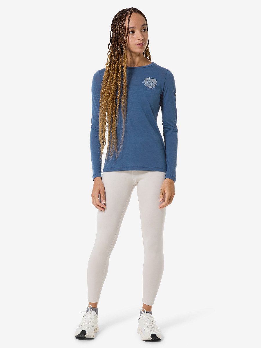 SUPER.NATURAL Langarmshirt für Damen, Merino LITTLE HEARTWOOD Herz Motiv, c günstig online kaufen