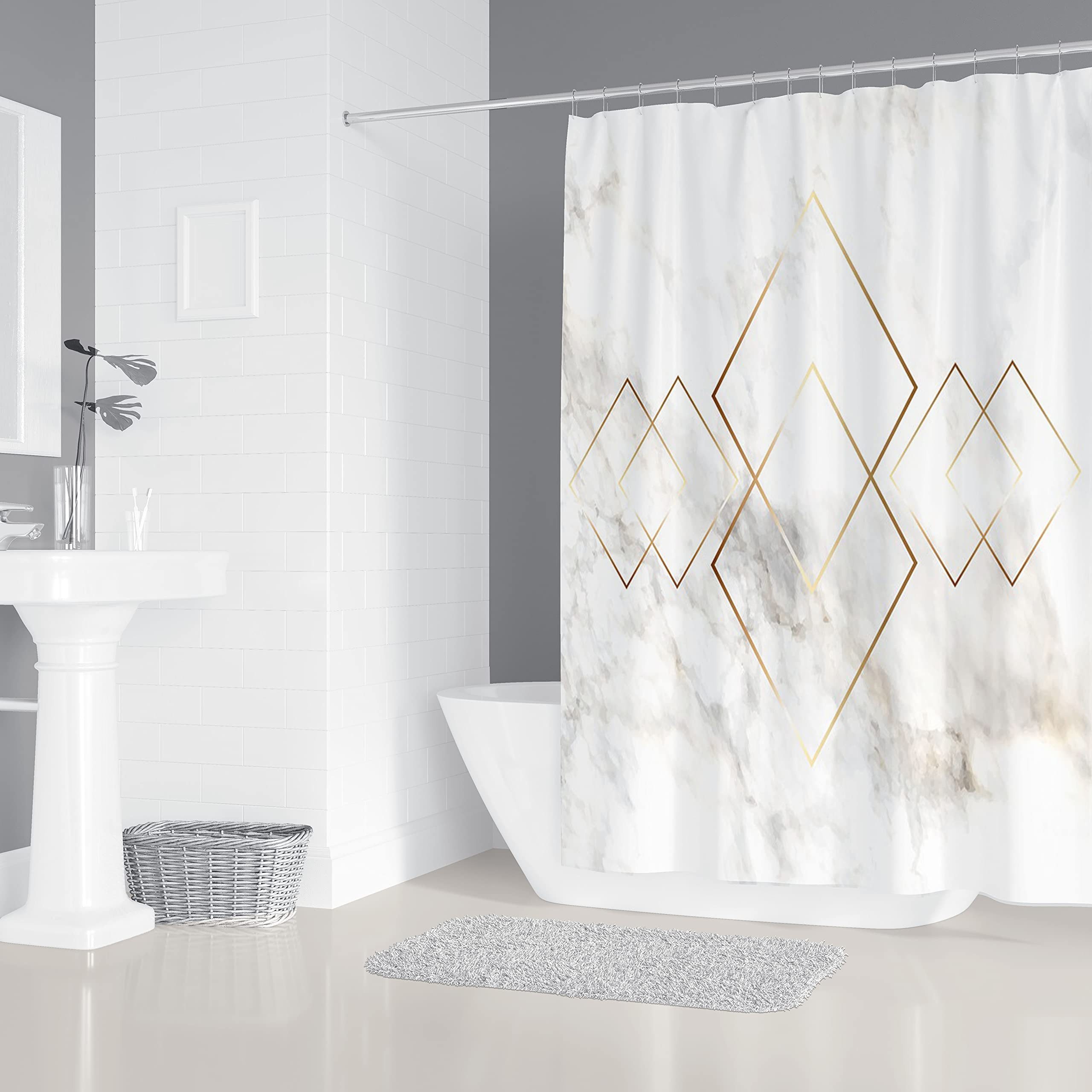 M&W DAS DESIGN Duschvorhang Shower curtains Anti schimmel Waschbar bad vorhang 180x200