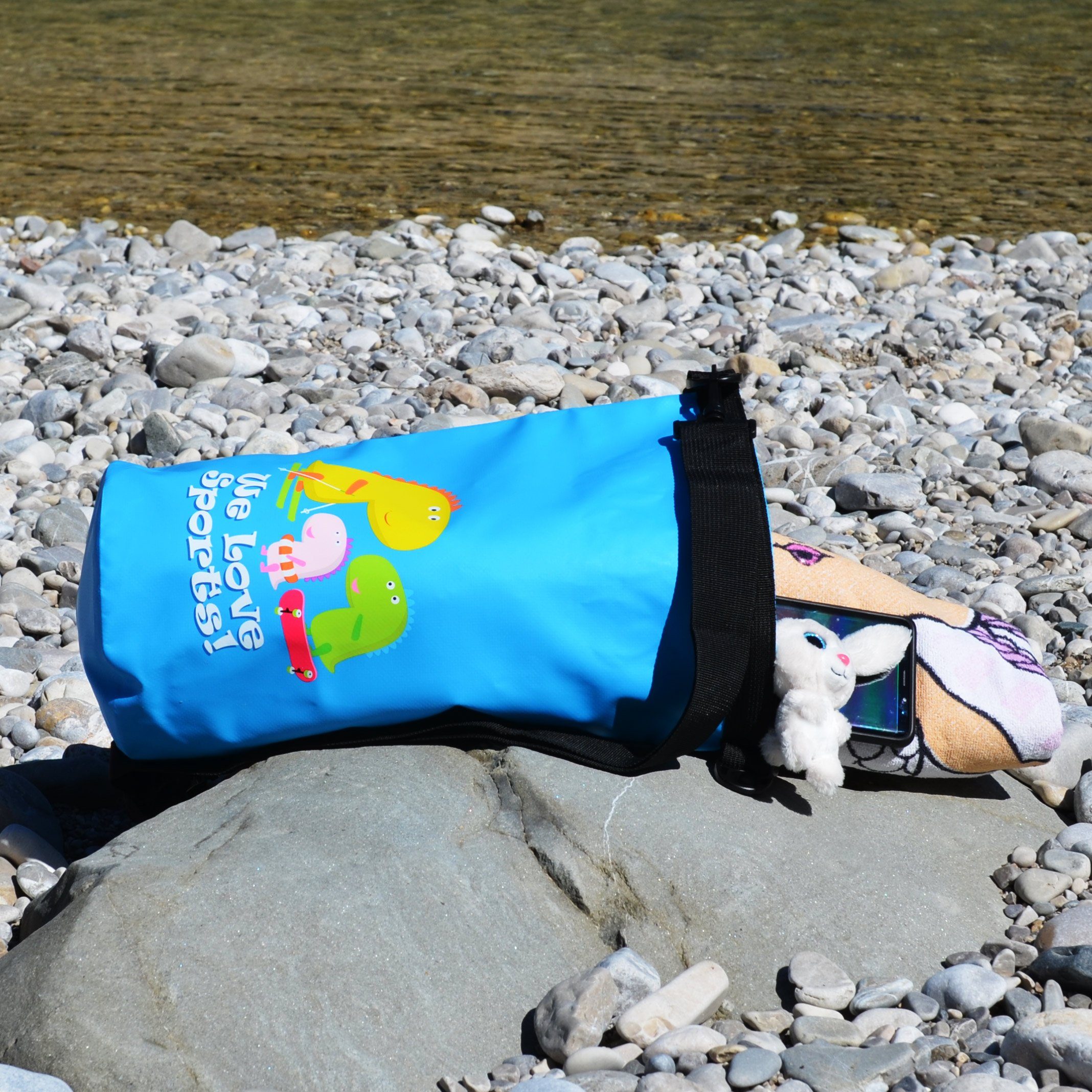 FASports Drybag Wasserdichte Tasche Aquino, Blau, Seesack/Packsack mit Tragegurt (1-tlg., H: 35 cm, Ø 18 cm), 5 Liter