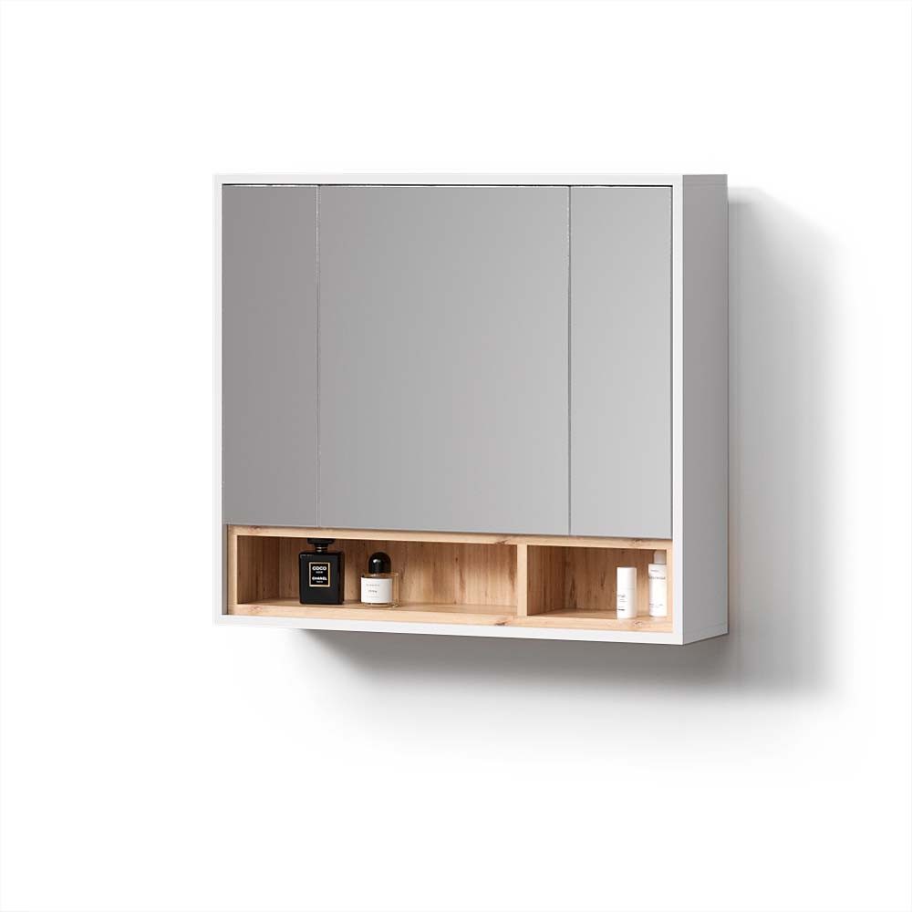 Livinity® Badezimmerspiegelschrank Temo, Weiß, 80 x günstig online kaufen