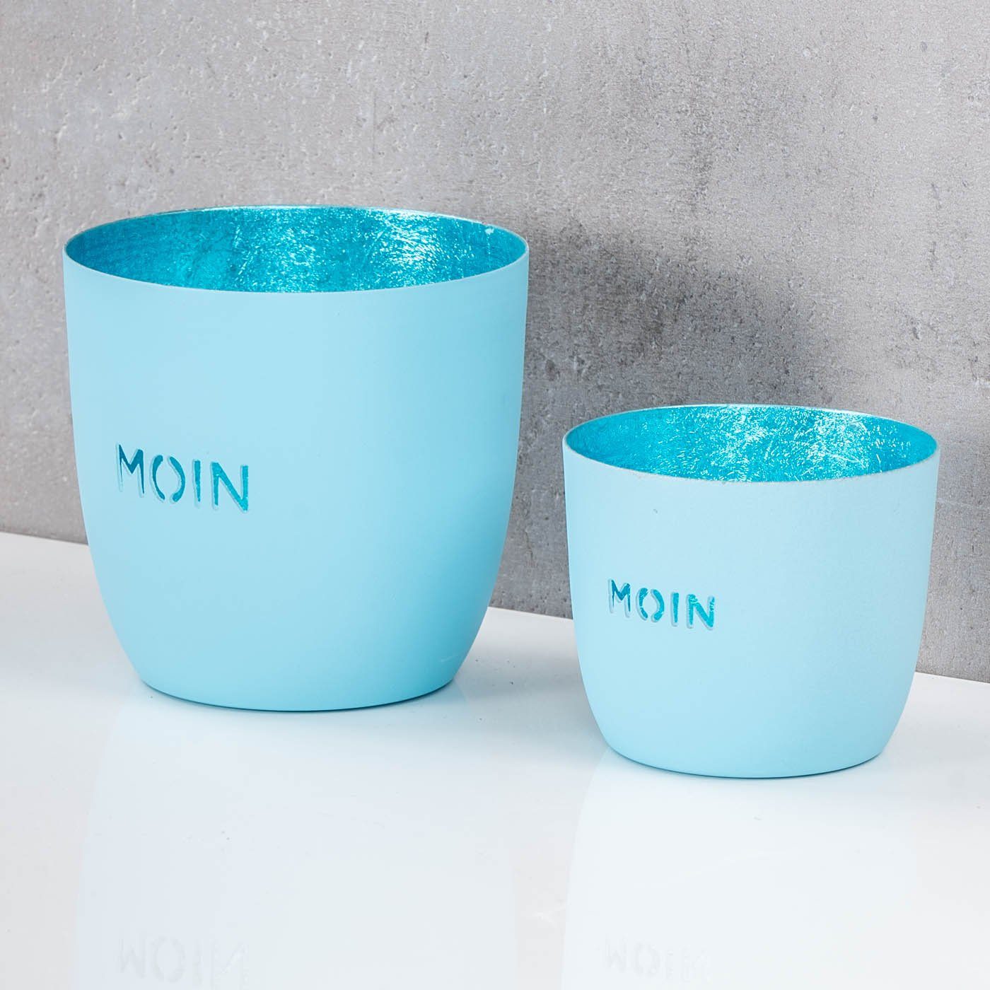 Metall Windlicht Blau Moin Teelichthalter, Tischdeko 1 Set Variante 2er Teelichthalter Levandeo®
