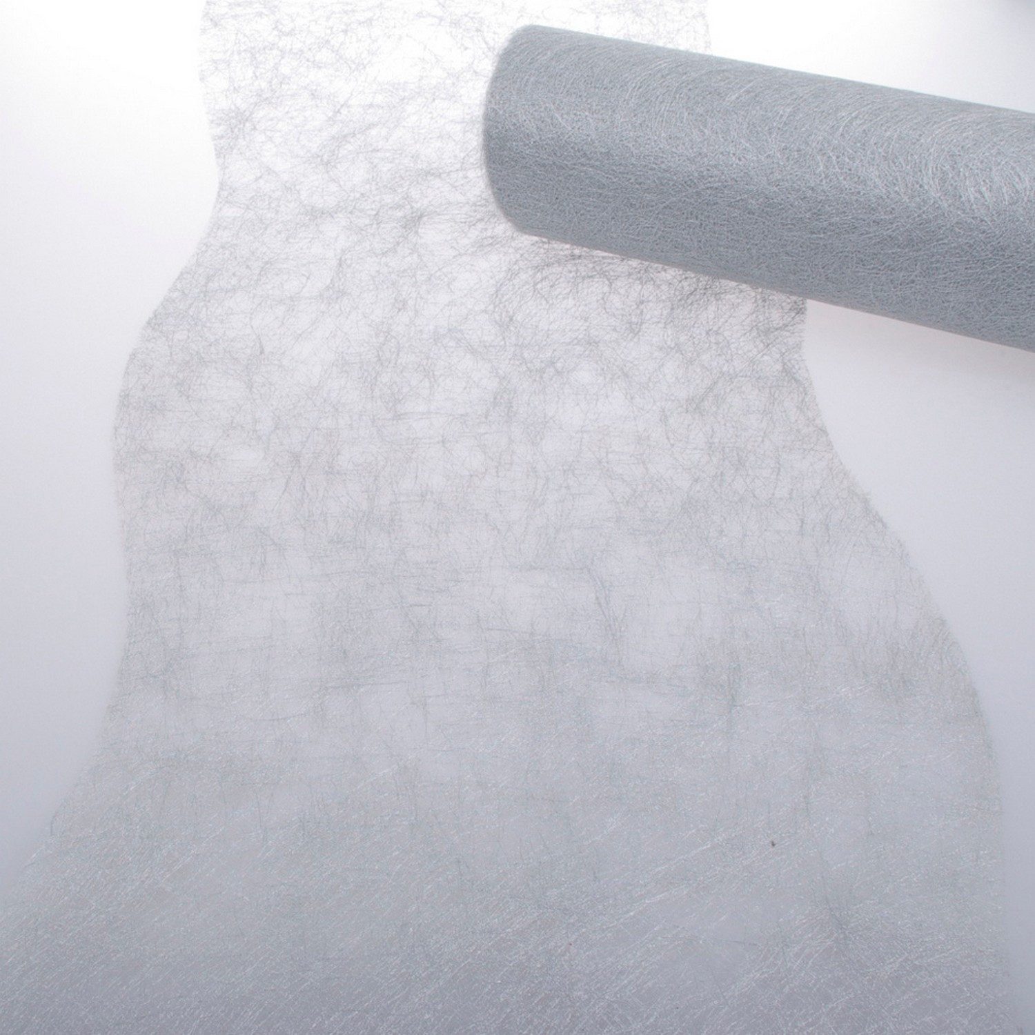 Deko AS Tischläufer Sizoflor Tischband Wellenschnitt silber ca. 25 cm Rolle 25 Meter 60W (1-tlg, 1 Rolle Tischläufer), Strapazierfähig
