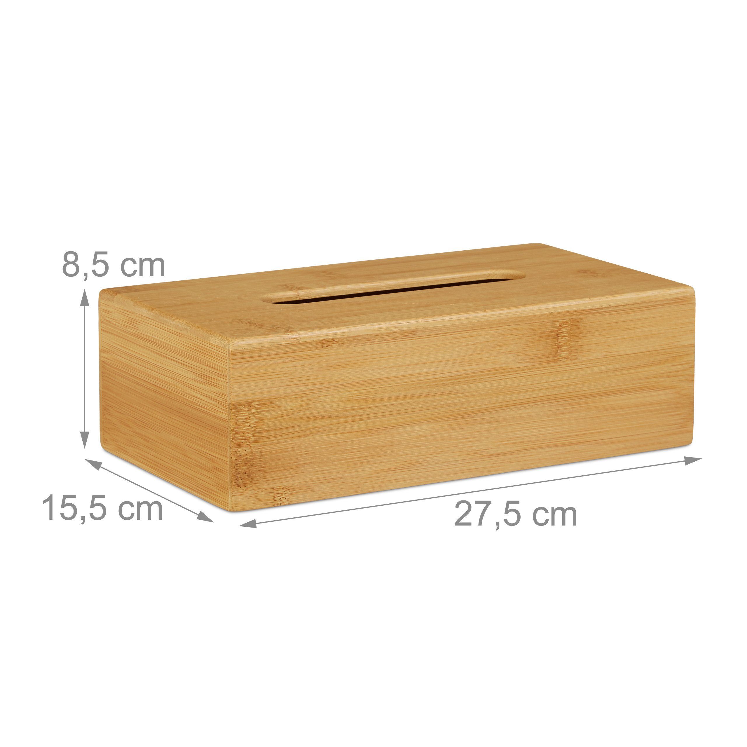 relaxdays Kosmetikbox Kosmetiktücherbox Bambus 27,5 cm (1 St) – Bild 4 von 5